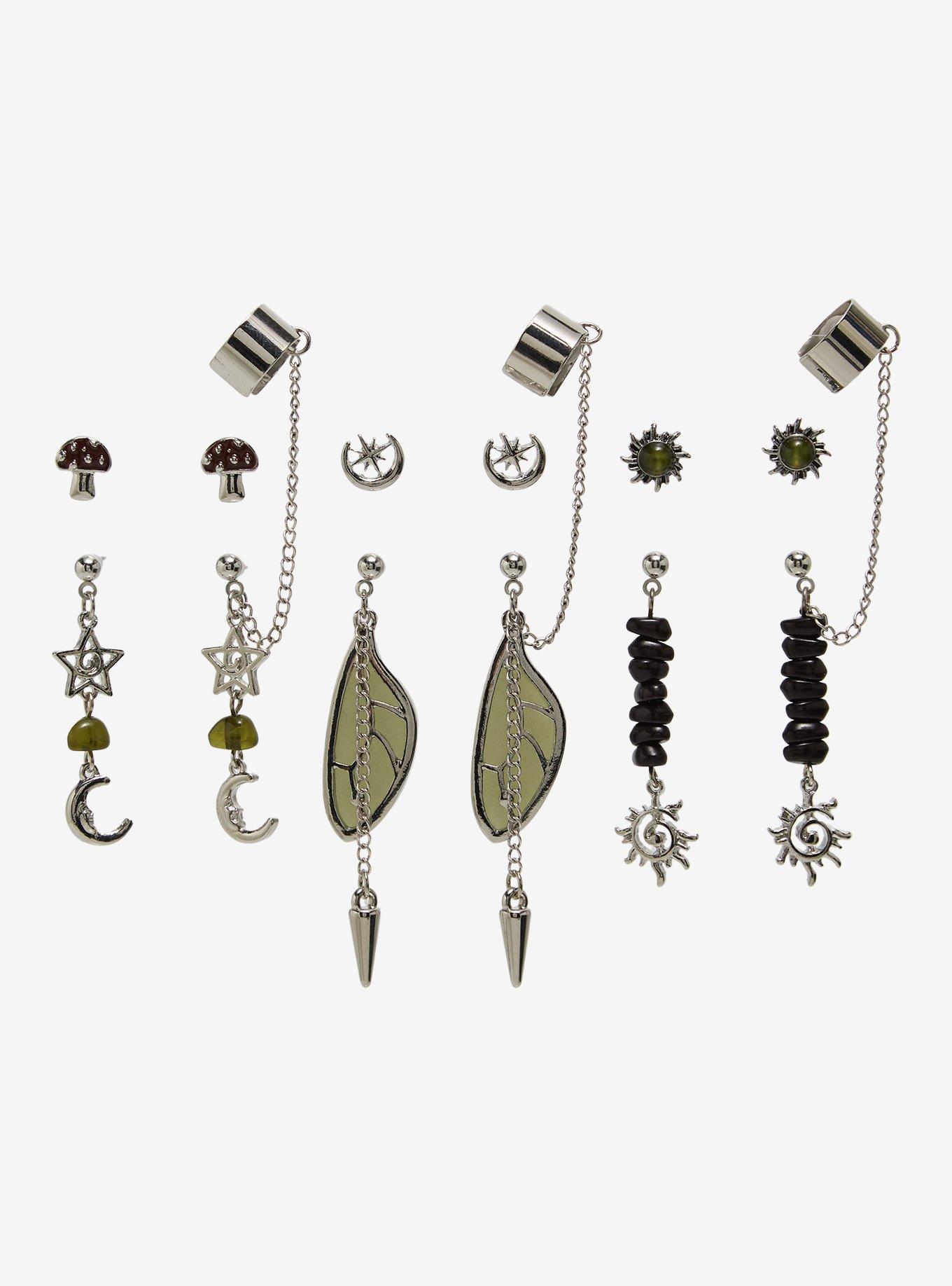 Thorn & Fable Grunge Butterfly Cuff Earring Set, , hi-res