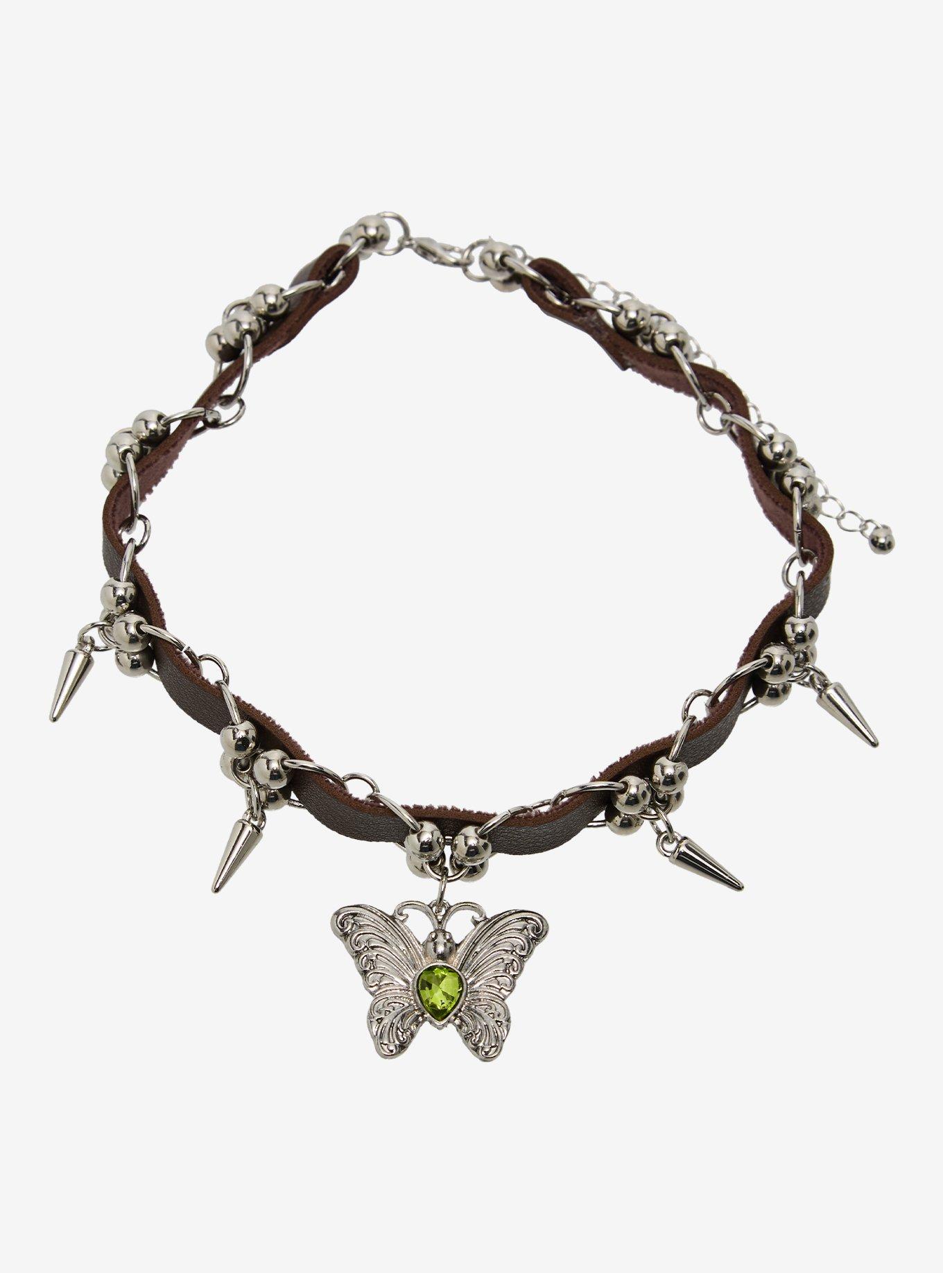 Thorn & Fable Twist Spike Butterfly Choker, , hi-res