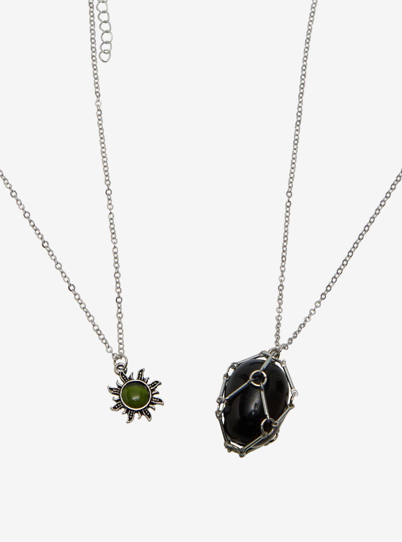 Thorn & Fable Black Gem Butterfly Necklace Set, , alternate