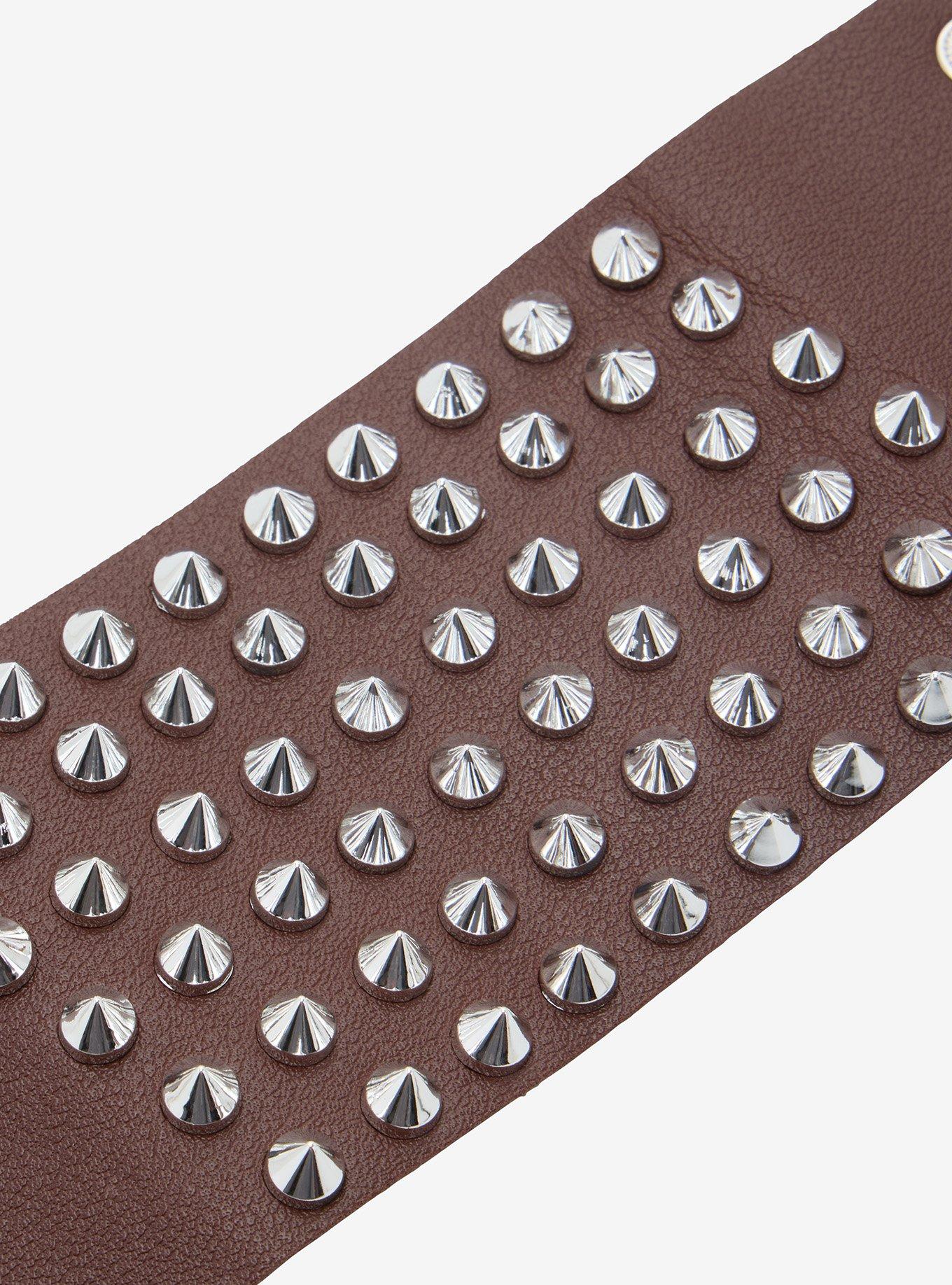 Thorn & Fable Brown & Silver Spike Cuff Bracelet, , alternate