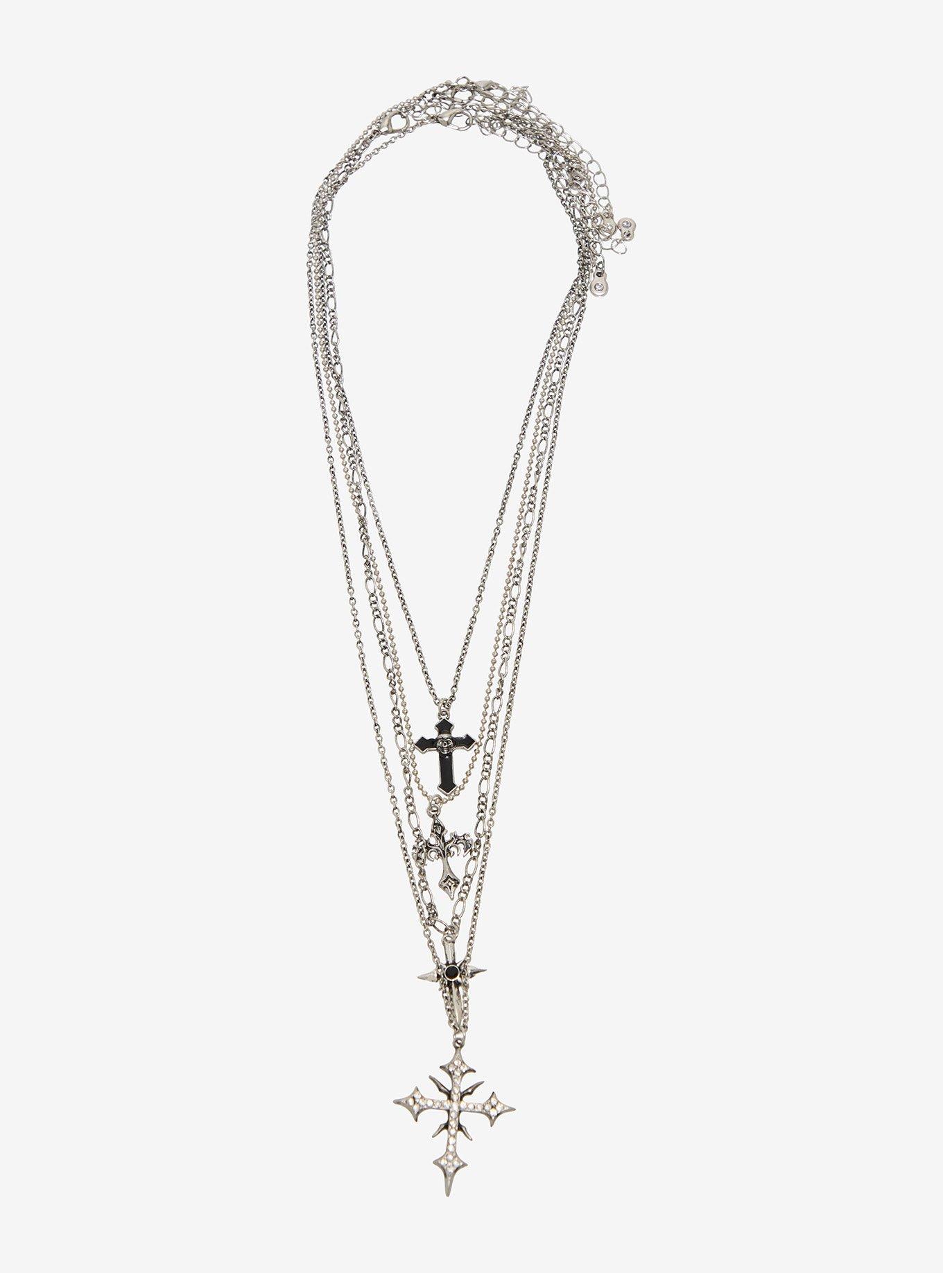 Cyber Gothic Cross Necklace Set, , hi-res
