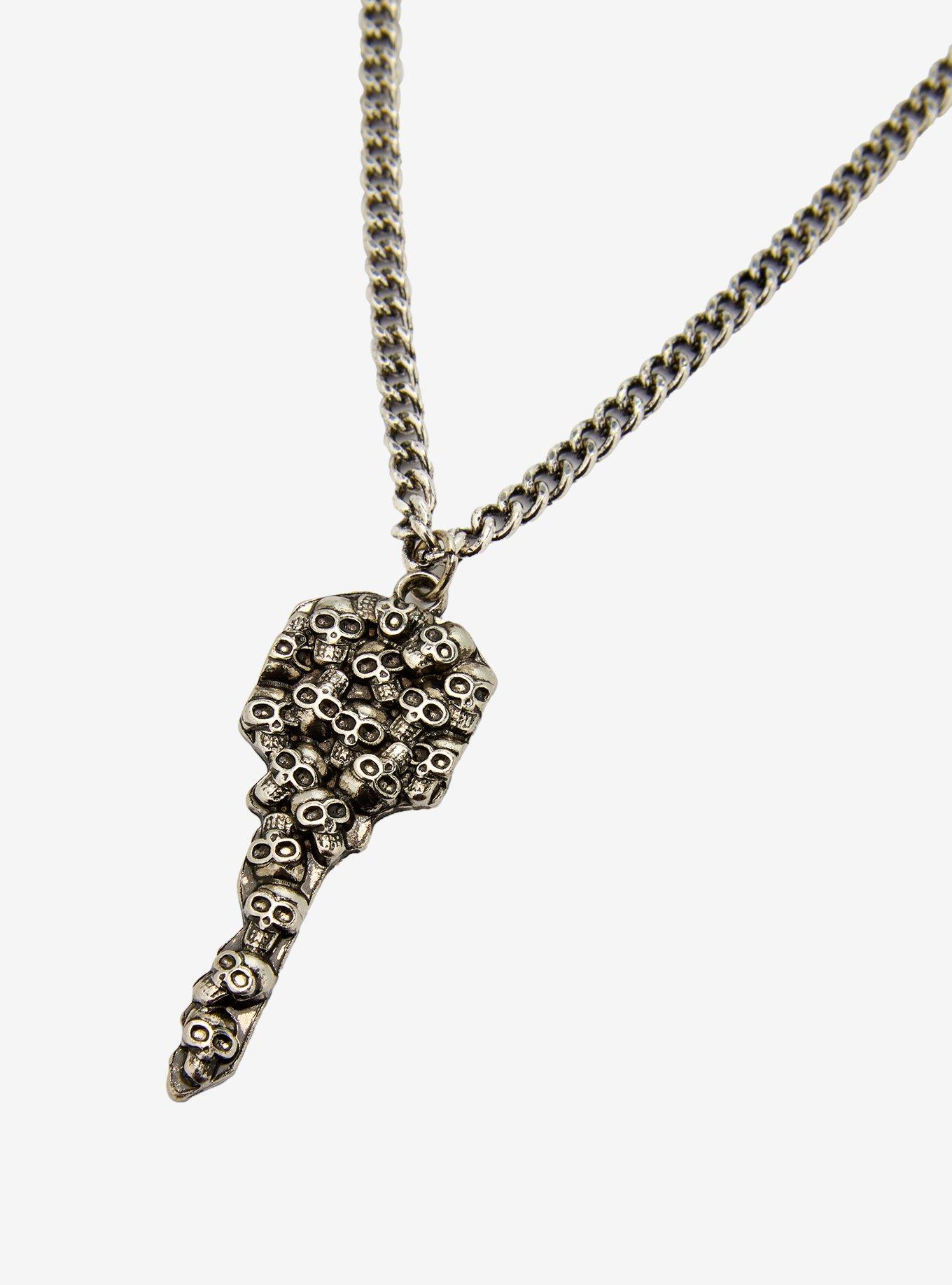 Skull Key Pendant Necklace, , alternate