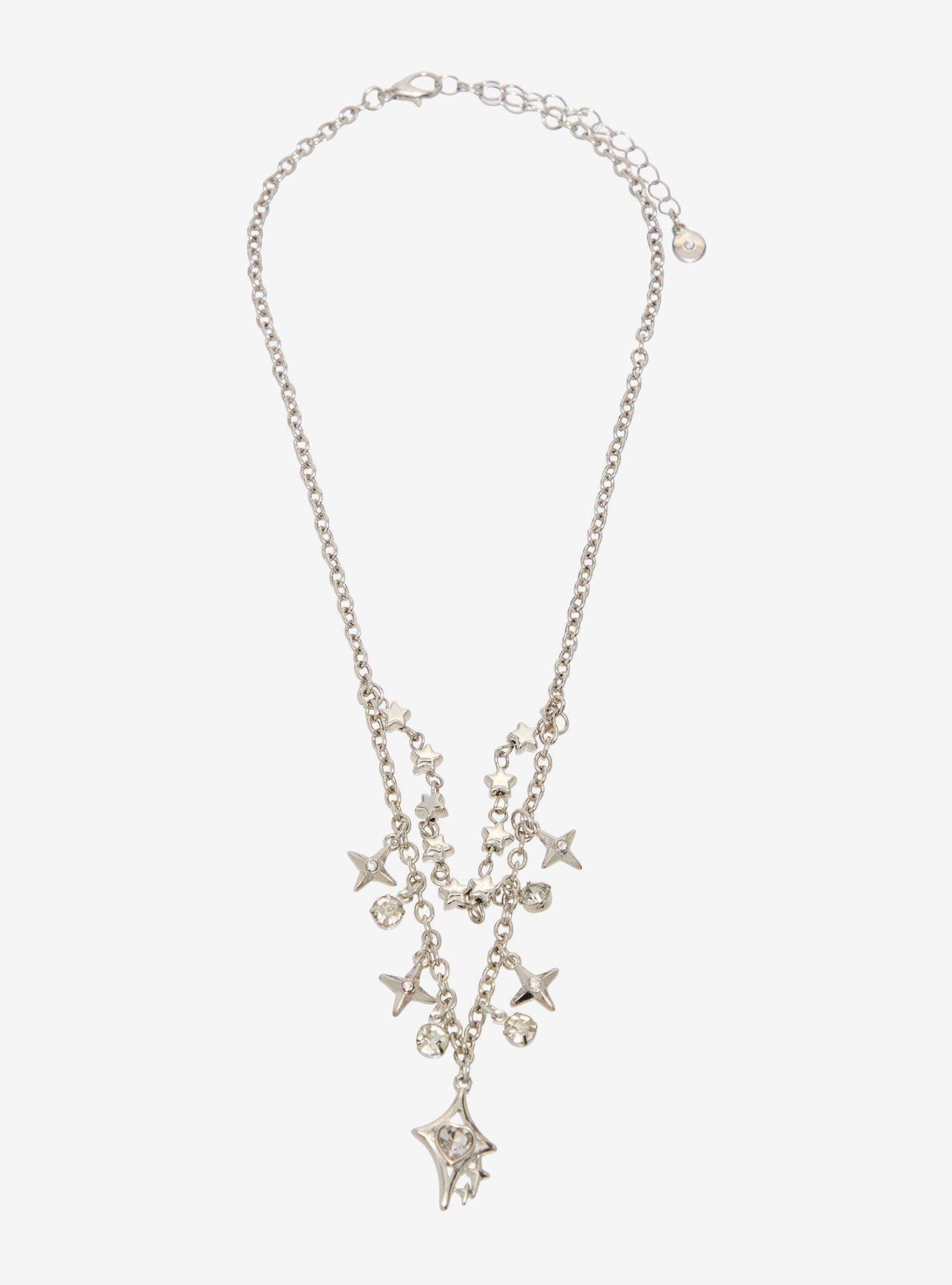 Cosmic Aura Star Point Rhinestone Layered Necklace, , hi-res