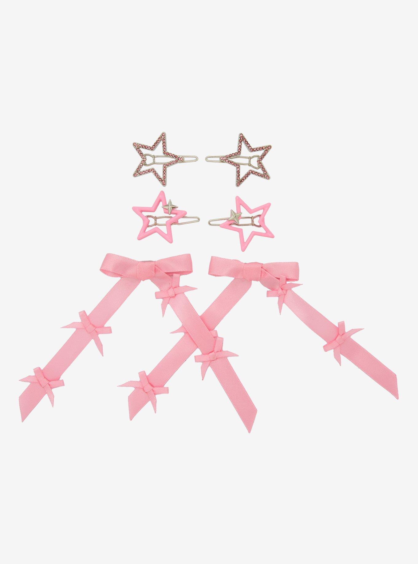 Sweet Society Pink Star Bow Hair Clip Set, , hi-res