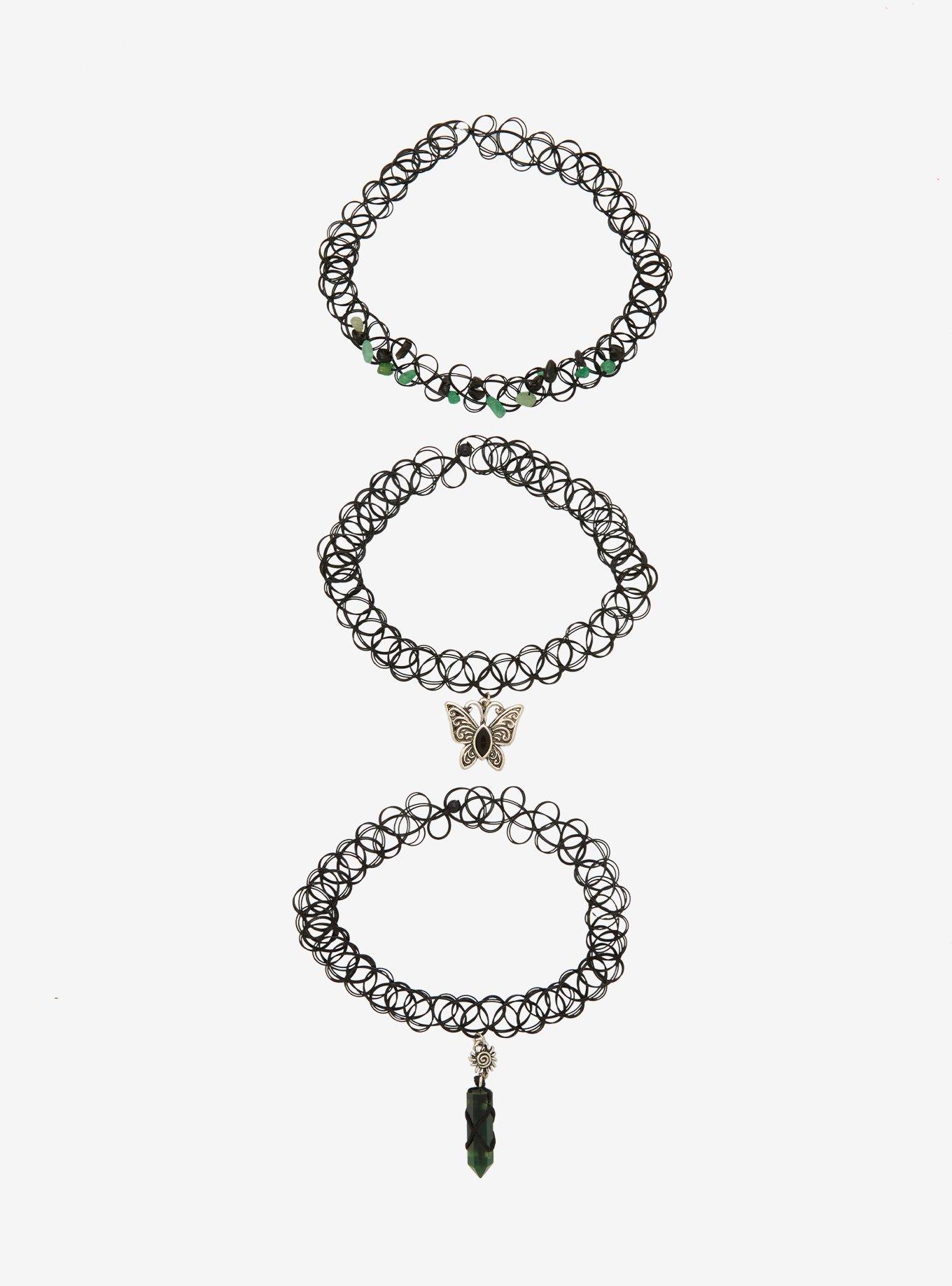 Thorn & Fable Butterfly & Crystal Tattoo Choker Set, , hi-res