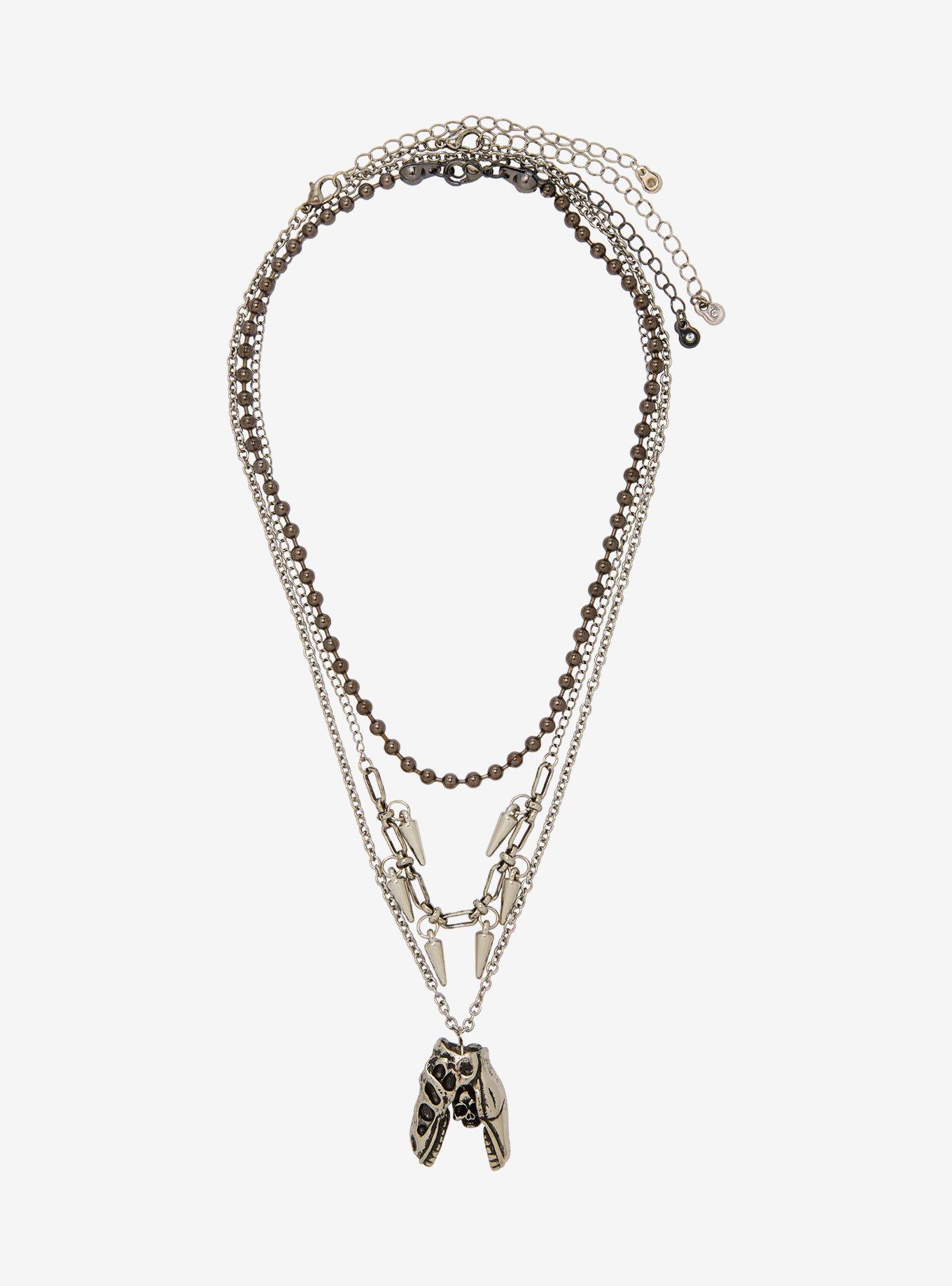 Dinosaur Skull Spike Necklace Set, , hi-res