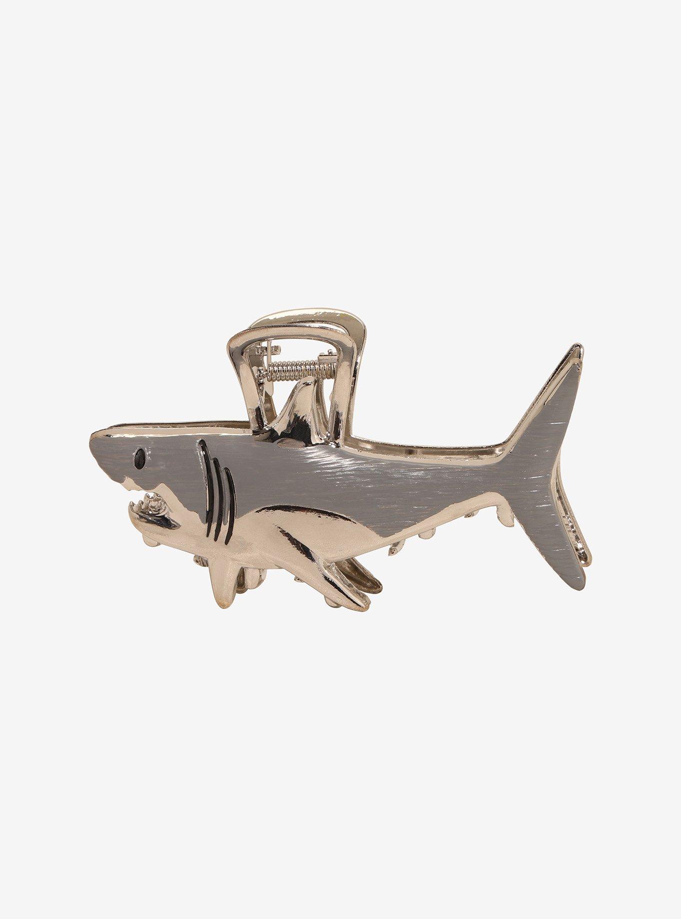 Great White Shark Metal Claw Hair Clip, , hi-res