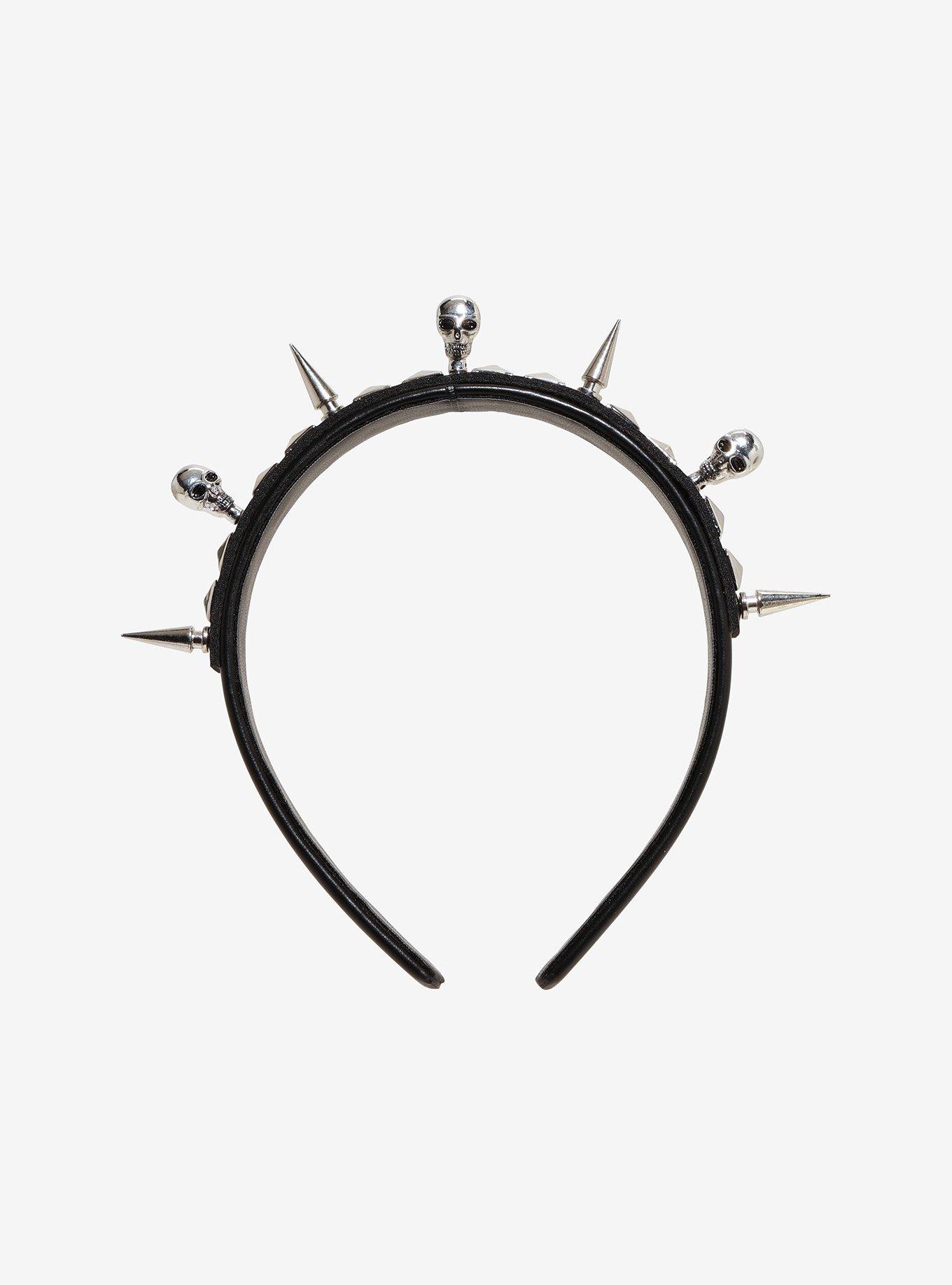 Pyramid Skull Spike Headband, , hi-res