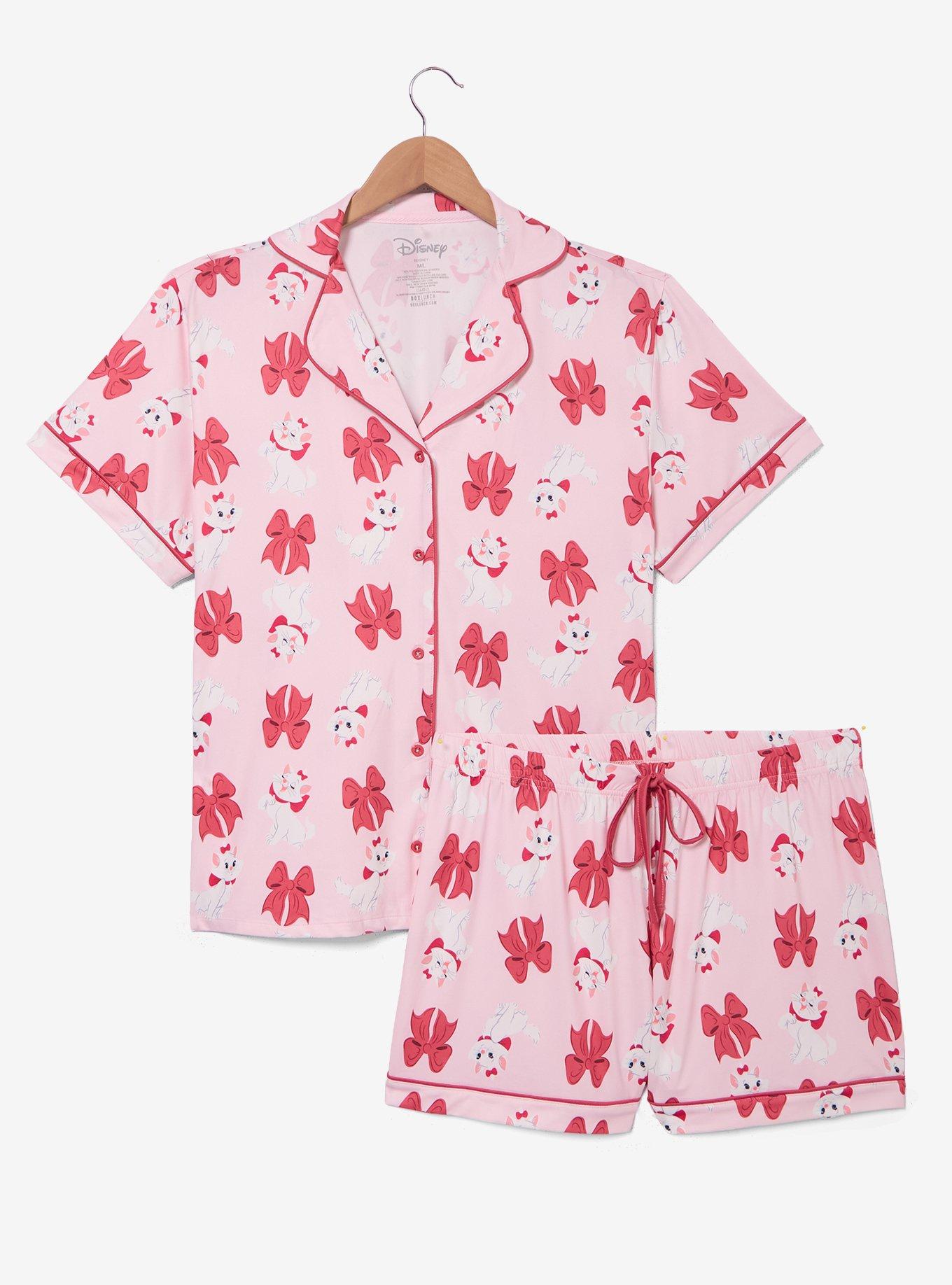 Disney The Aristocats Marie Bows Allover Print Women's Pajama Shirt & Shorts Set - BoxLunch Exclusive, , hi-res