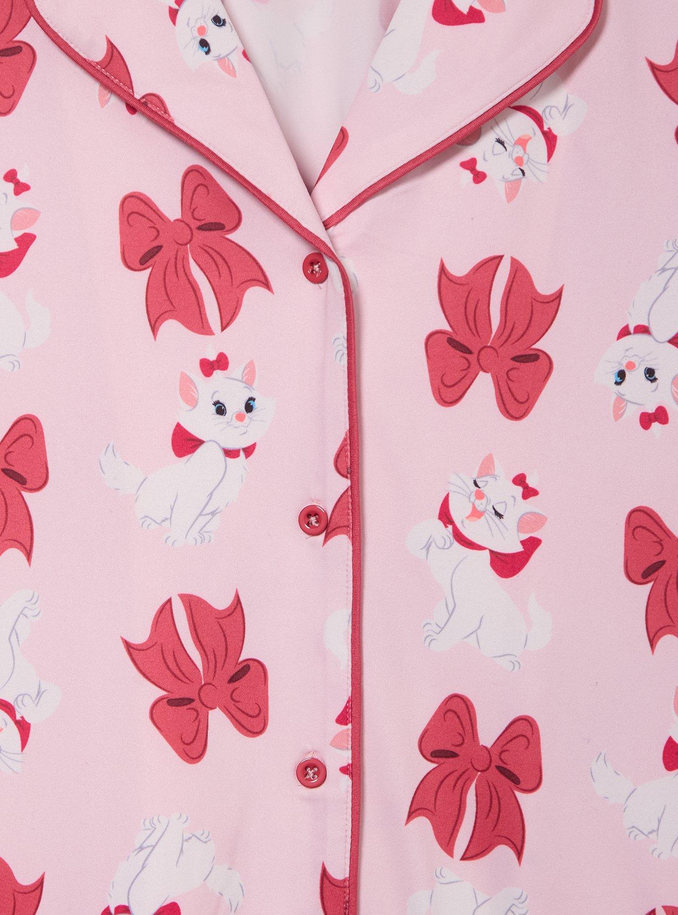 Disney The Aristocats Marie Bows Allover Print Women's Pajama Shirt & Shorts Set - BoxLunch Exclusive, LIGHT PINK, alternate