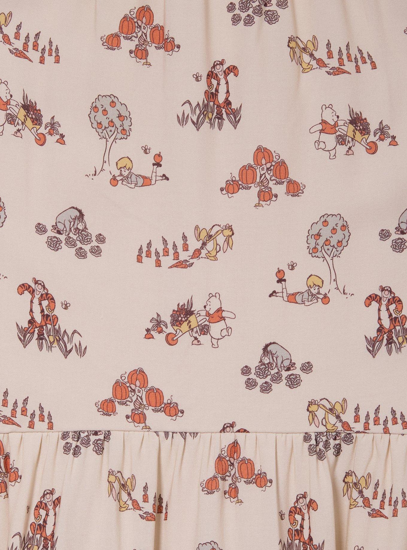 Disney Winnie the Pooh Veggie Garden Allover Print Long Sleeve Plus Size Dress - BoxLunch Exclusive, OFF WHITE, alternate
