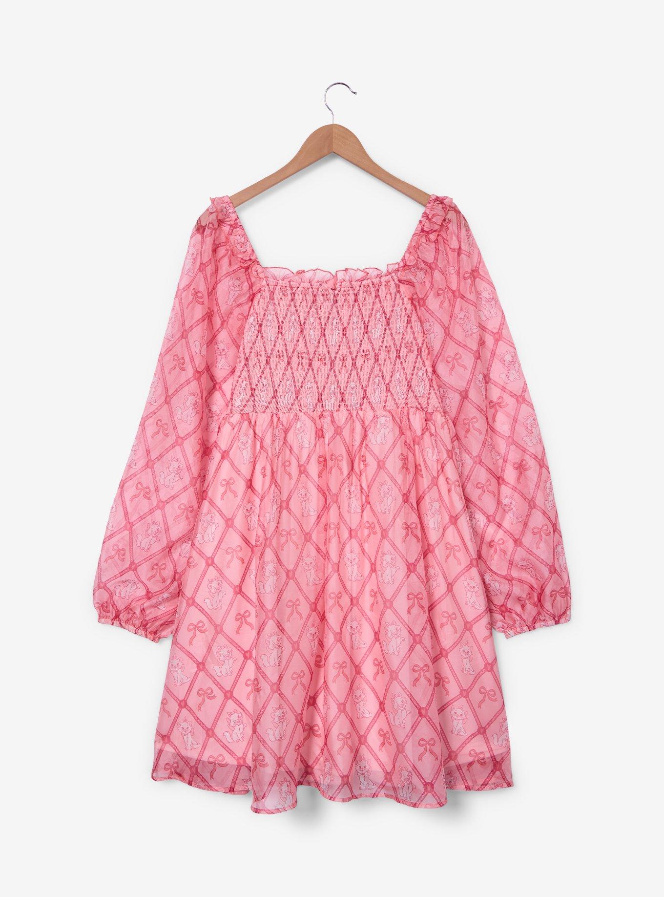 Disney The Aristocats Marie Chiffon Plus Size Long Sleeve Dress &mdash; BoxLunch Exclusive, , hi-res