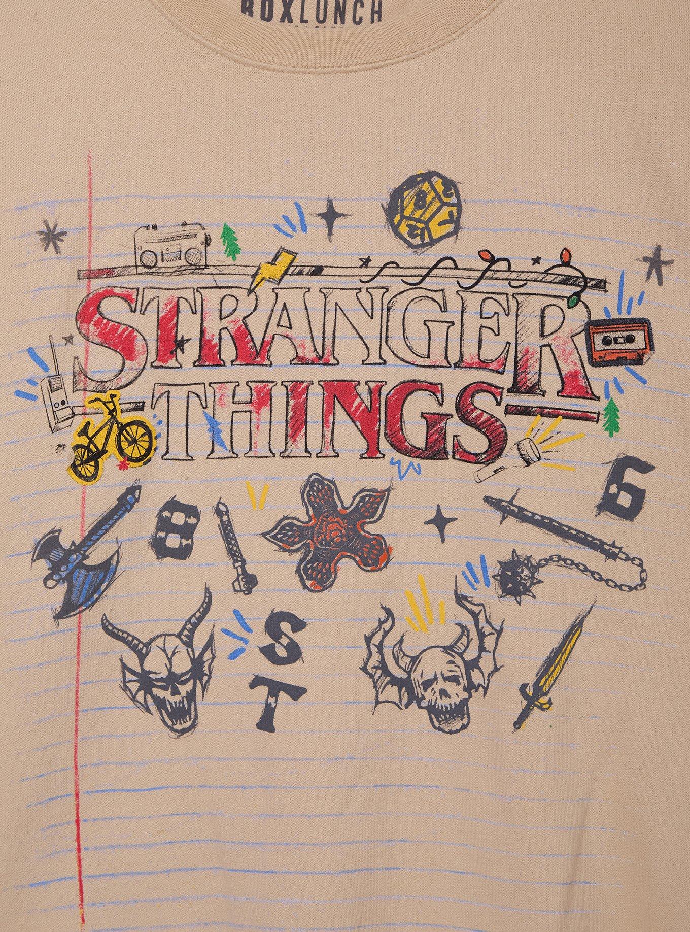 Stranger Things Doodle Icons Women's Crewneck - BoxLunch Exclusive, , hi-res