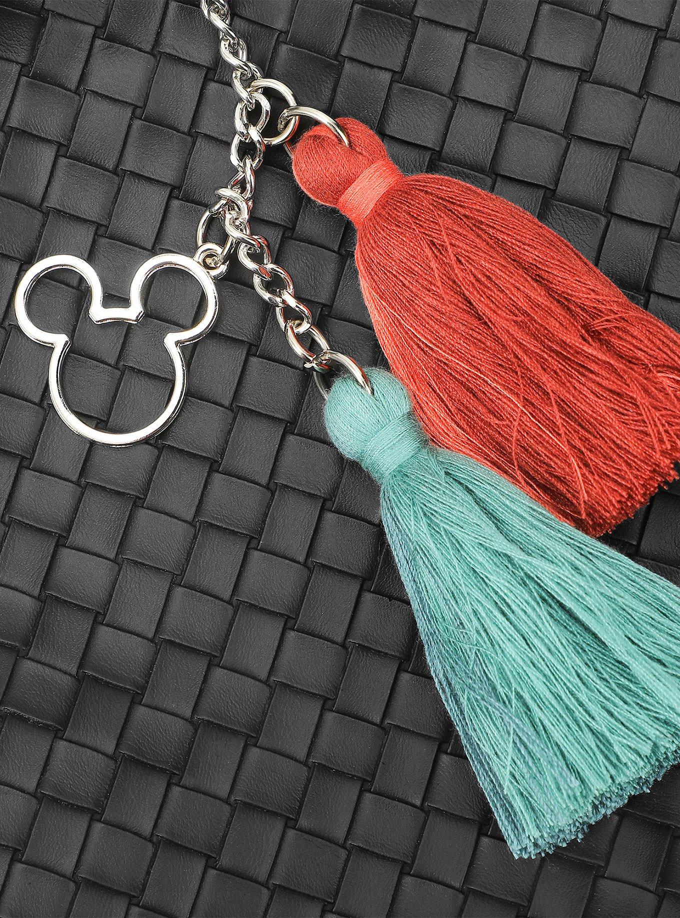 Disney Mickey Mouse Woven Faux Leather Shoulder Bag, , alternate