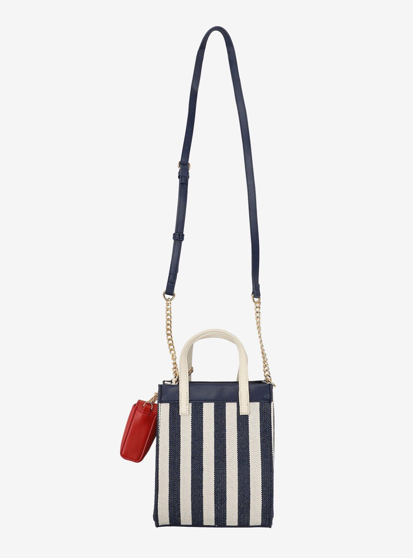 Disney Mickey Mouse Blue & White Stripe Crossbody Bag, , hi-res