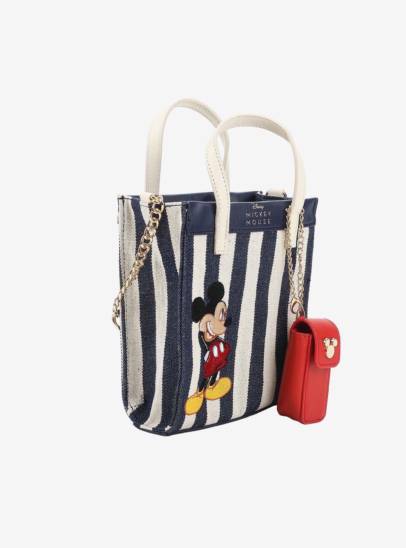 Disney Mickey Mouse Blue & White Stripe Crossbody Bag, , alternate