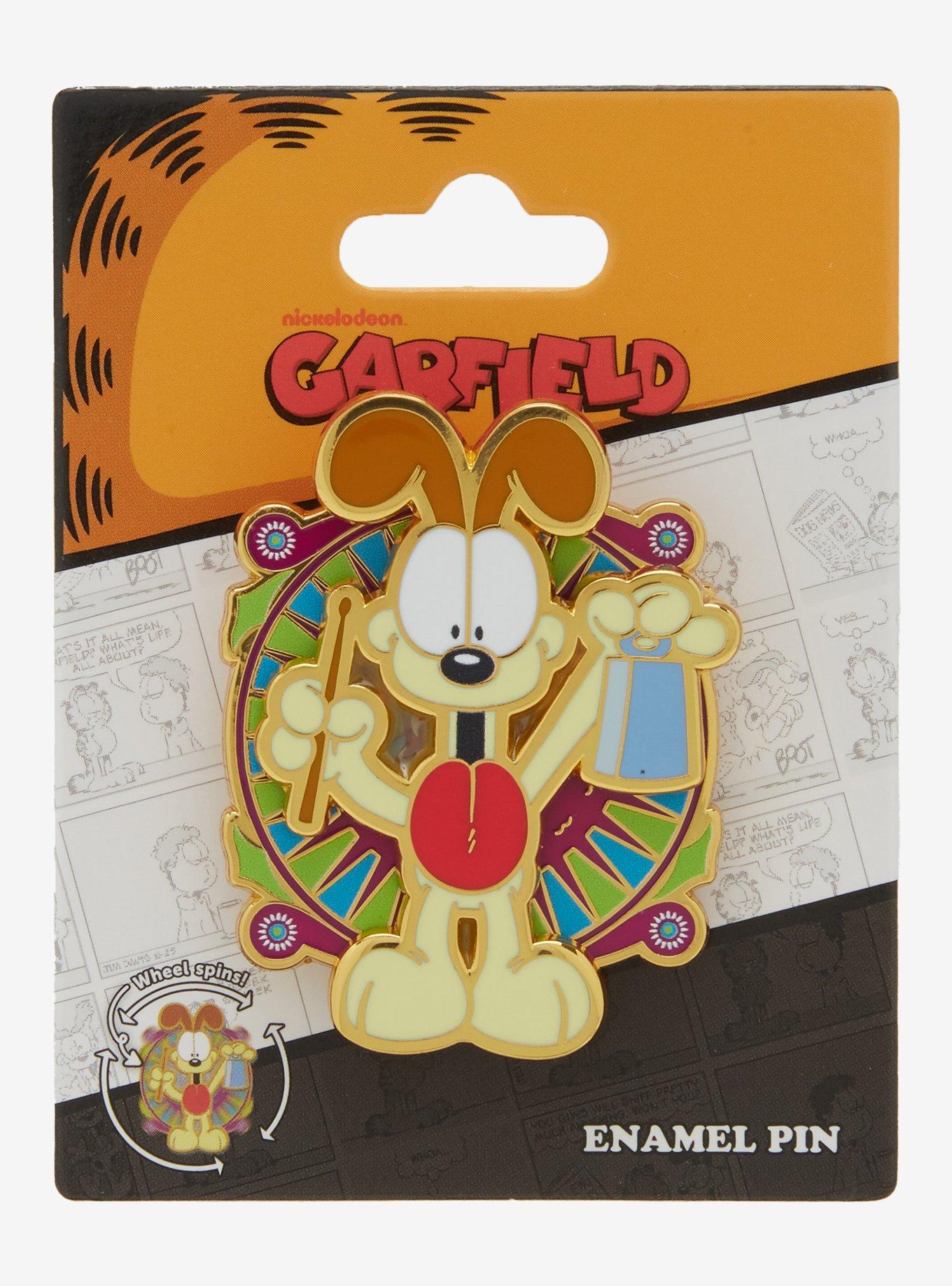 Garfield Odie Cowbell Spinning Enamel Pin — BoxLunch Exclusive, , hi-res