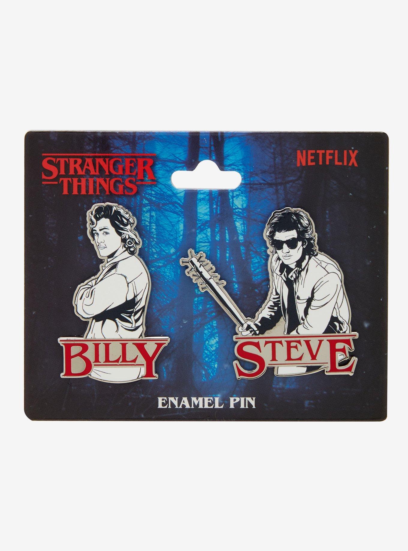 Stranger Things Steve & Billy Retro Enamel Pin Set — BoxLunch Exclusive, , hi-res