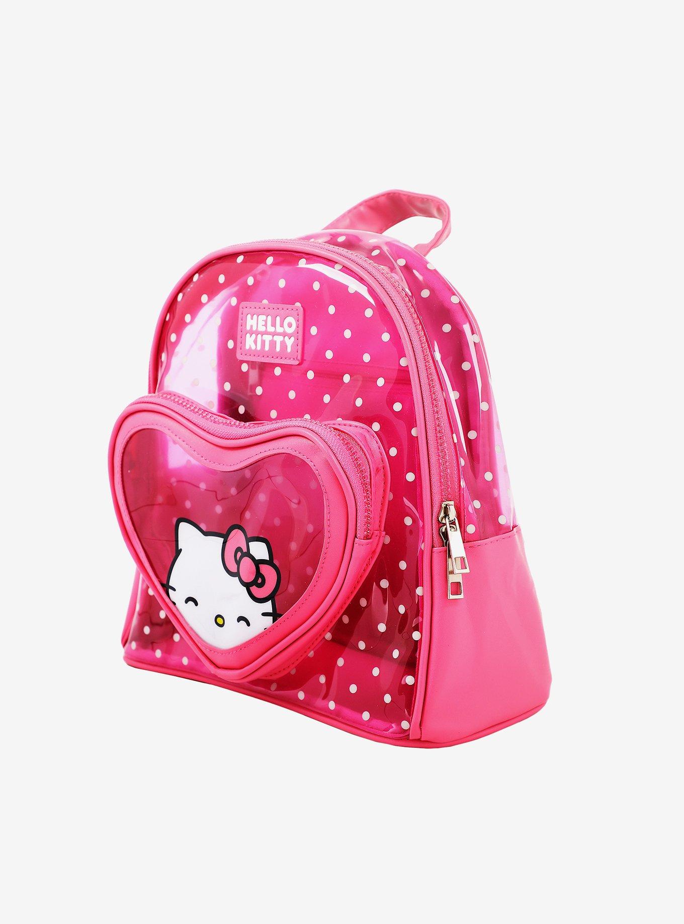 Hello Kitty Pink Polka Dot Transparent Mini Backpack, , hi-res