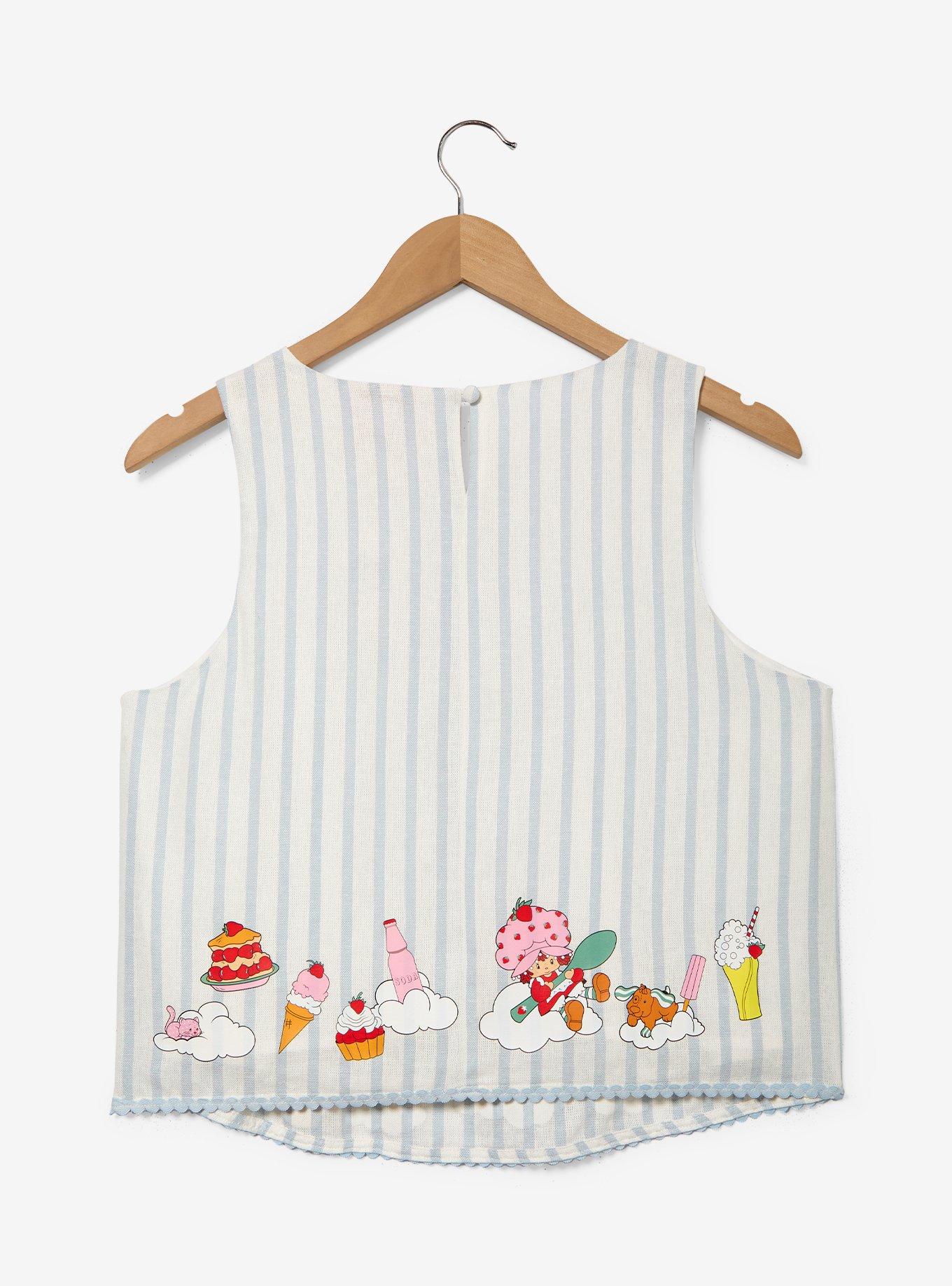 Strawberry Shortcake Desserts Striped Women's Cropped Linen Tank - BoxLunch Exclusive, , hi-res