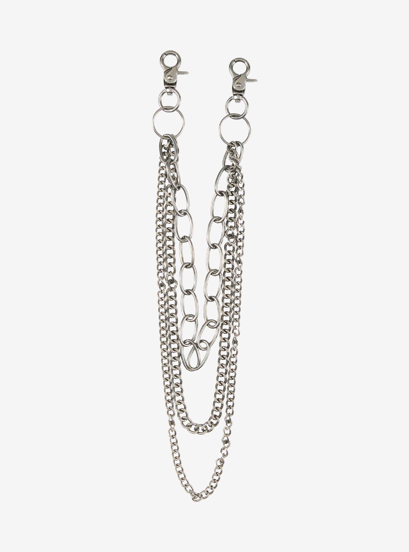 Gunmetal Ring 14 Inch, 18 Inch & 22 Inch Triple Wallet Chain, , hi-res