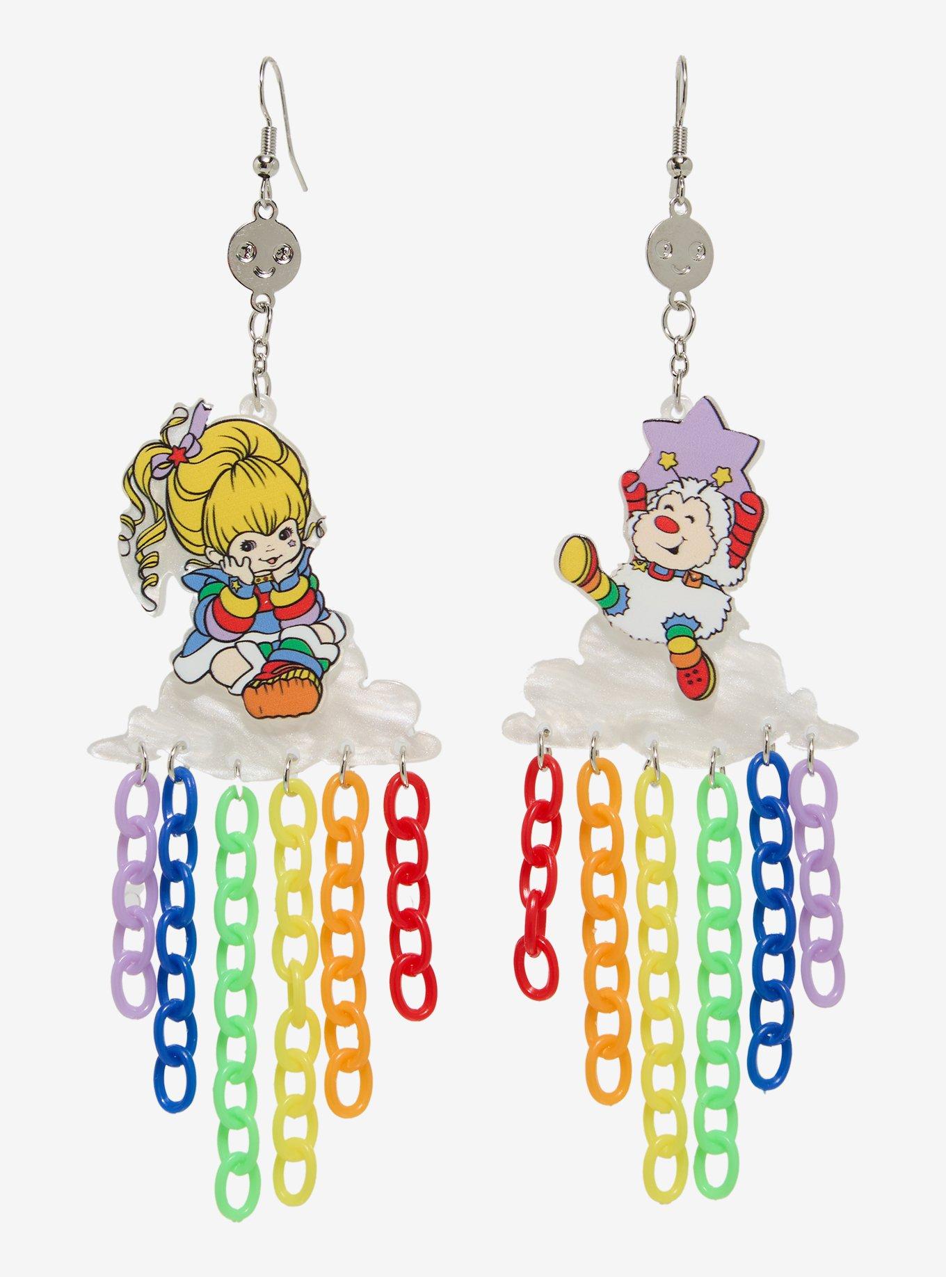 Whatever! Makes You Happy Rainbow Brite Chain Mismatch Earrings, , hi-res