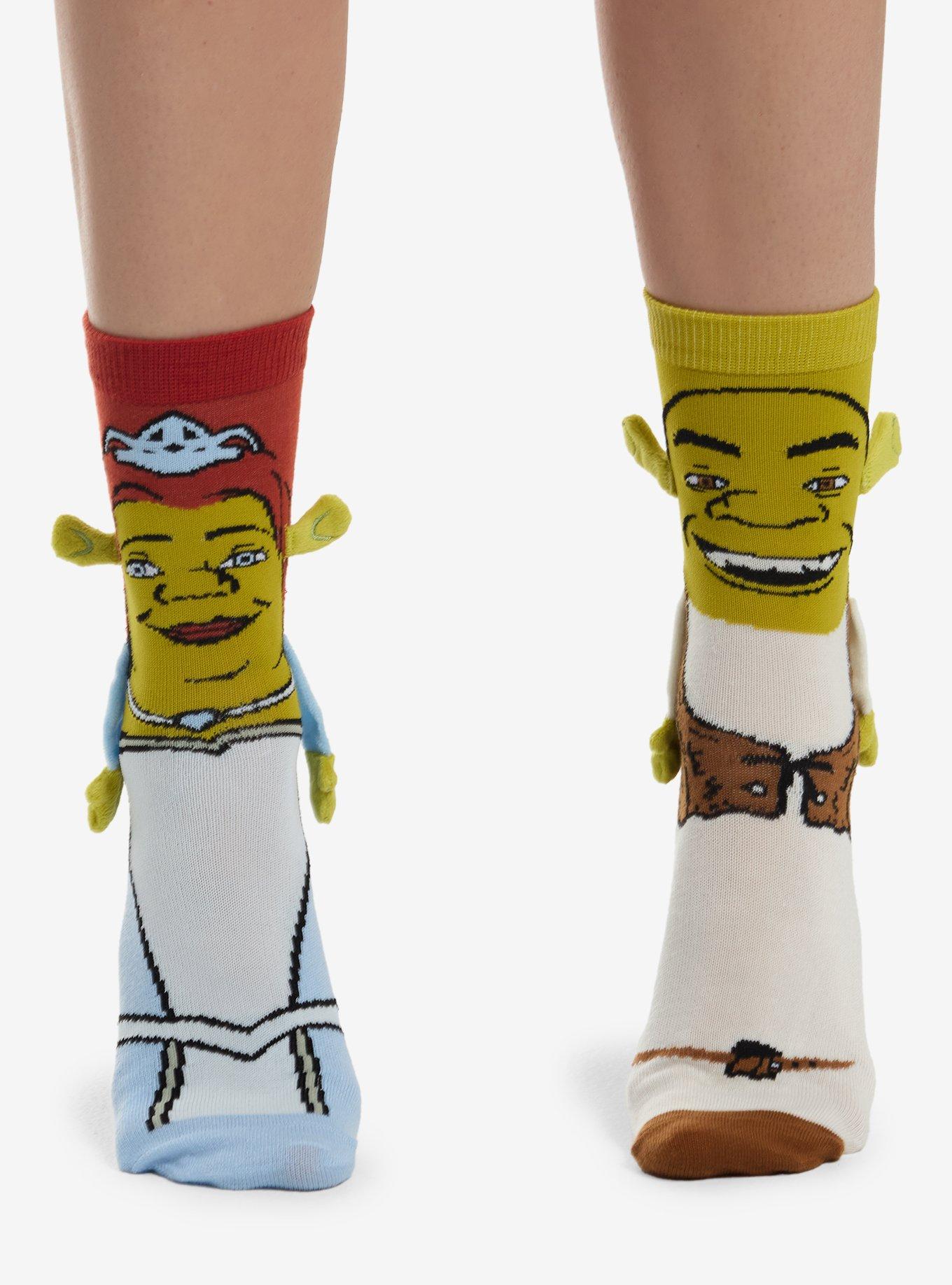 Shrek & Fiona Magnetic Arms Mismatch Cozy Socks, , hi-res