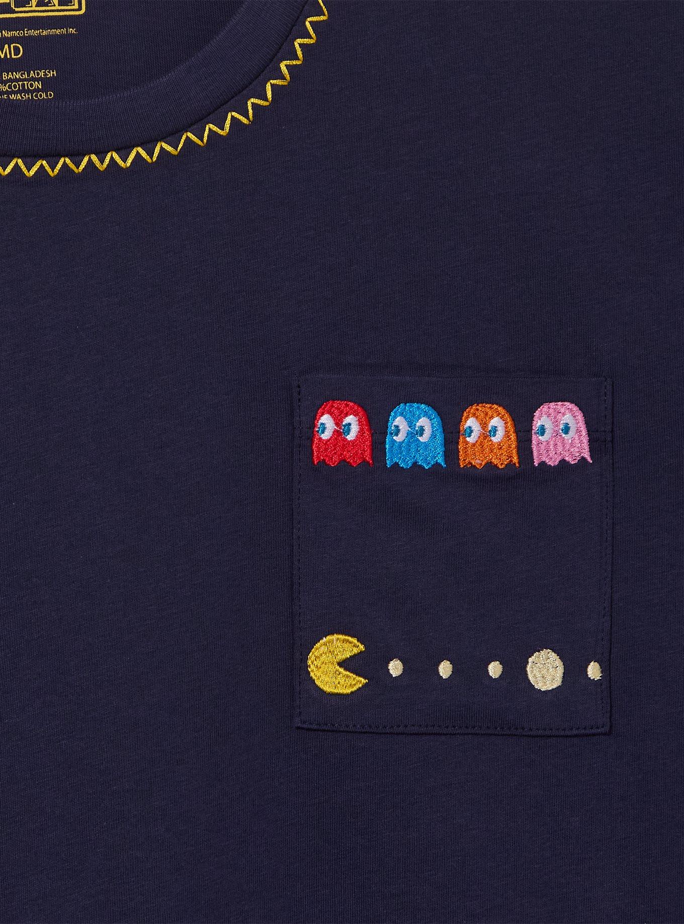 PAC-MAN Icons Women's Plus Size Cropped T-Shirt &mdash; BoxLunch Exclusive, NAVY, alternate