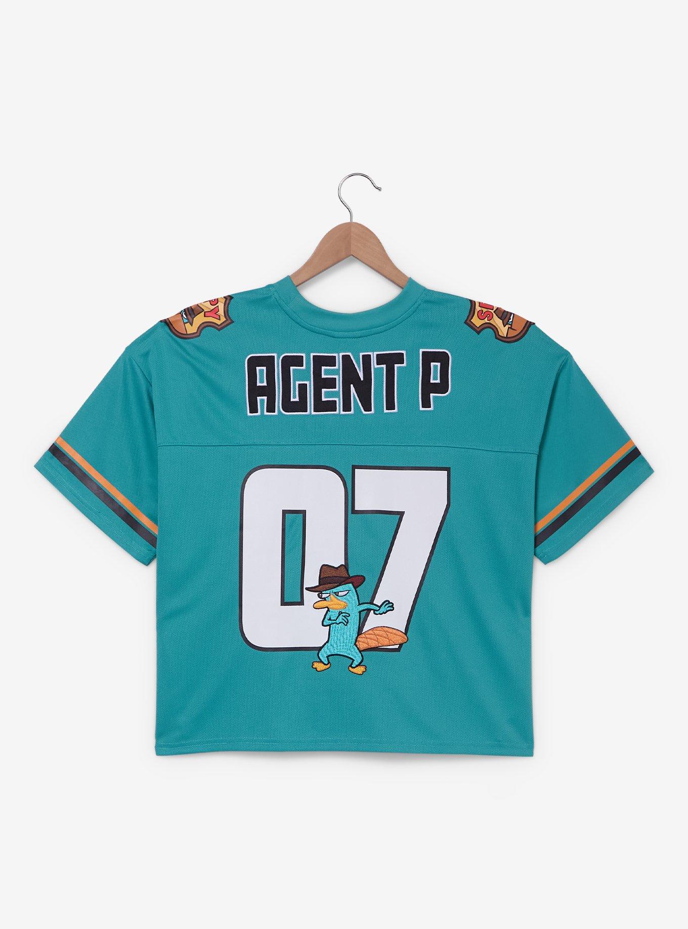 Disney Phineas & Ferb Perry Women's Plus Cropped Football Jersey — BoxLunch Exclusive
