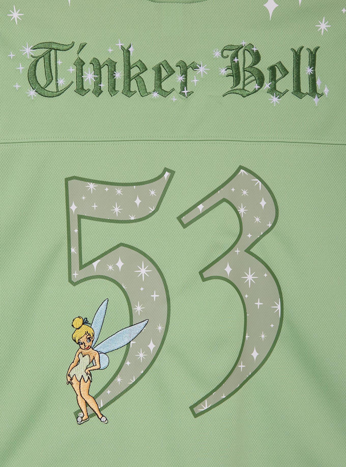 Disney Peter Pan Tinker Bell Women's Cropped Football Jersey — BoxLunch Exclusive