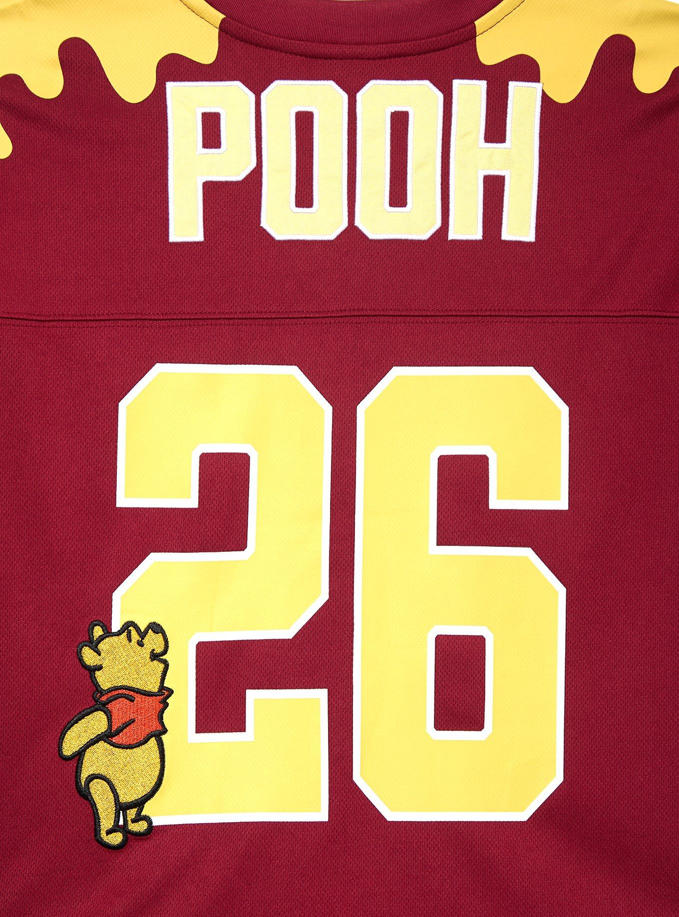 Disney Winnie the Pooh Women's Cropped Football Jersey - BoxLunch Exclusive, MAROON, alternate