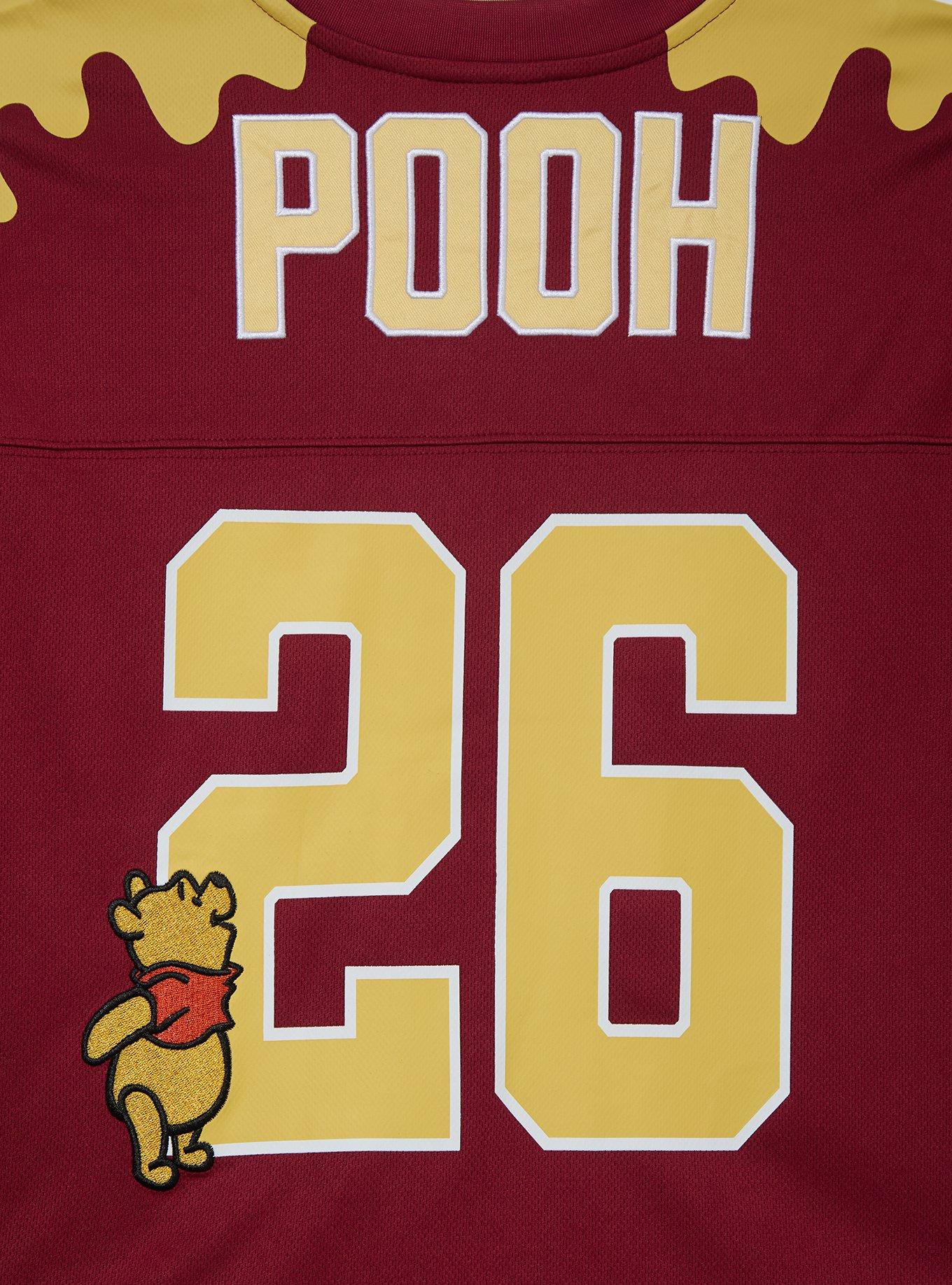 Disney Winnie the Pooh Women's Plus Size Cropped Football Jersey - BoxLunch Exclusive, MAROON, alternate