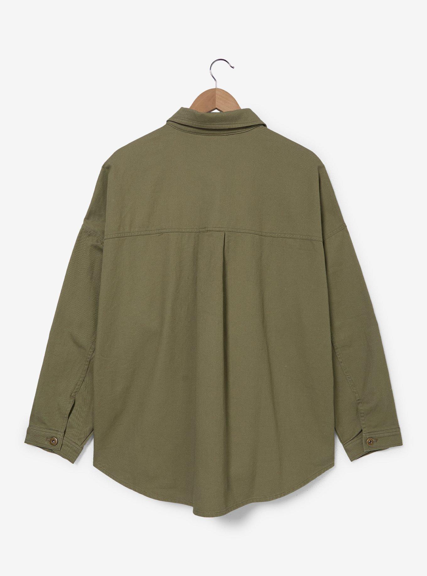 Peanuts Beagle Scouts Icons Women's Plus Size Button-Up &mdash; BoxLunch Exclusive, ARMY GREEN, alternate
