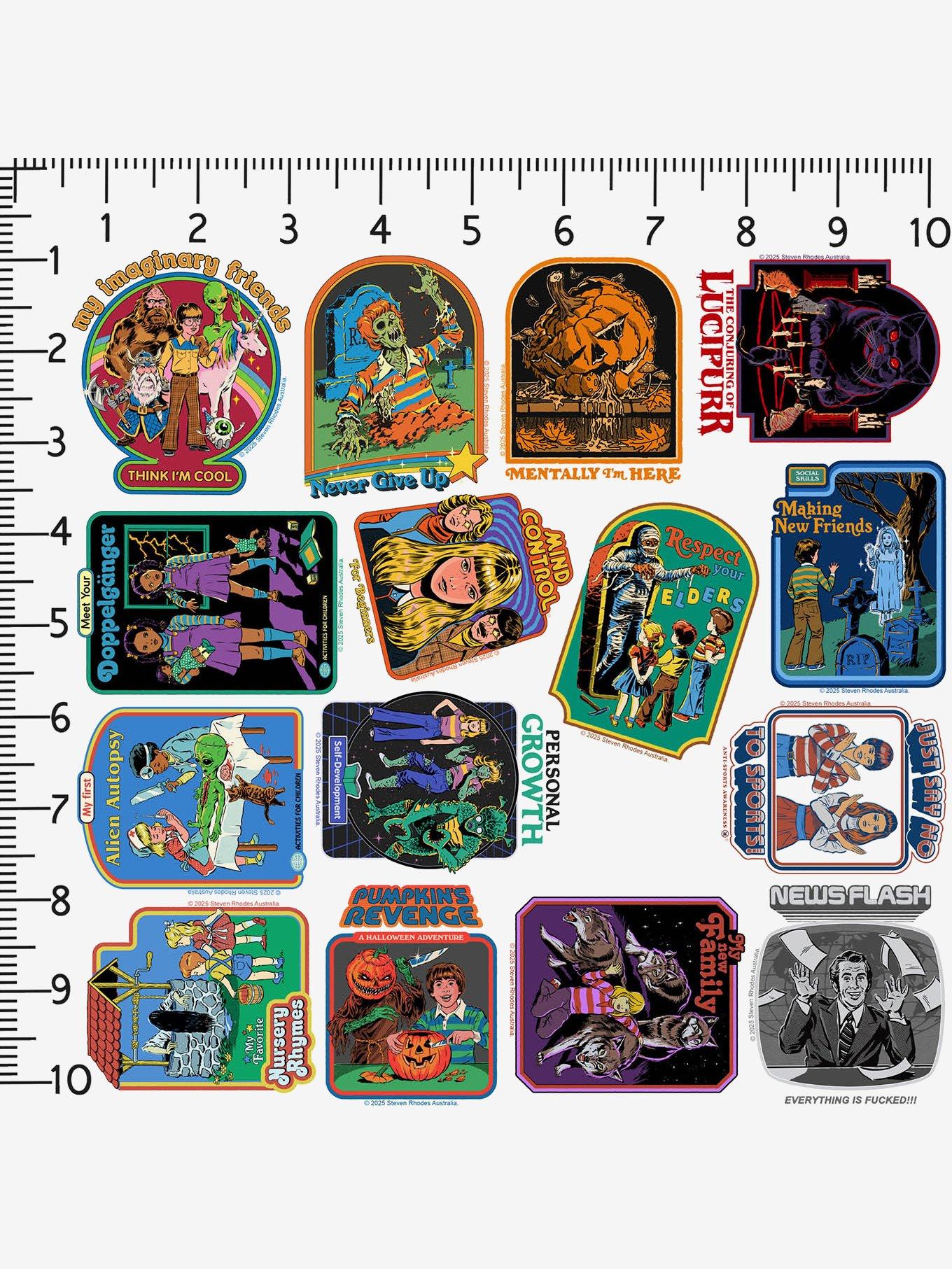 Steven Rhodes Twisted Humor 50ct Sticker Pack, , alternate