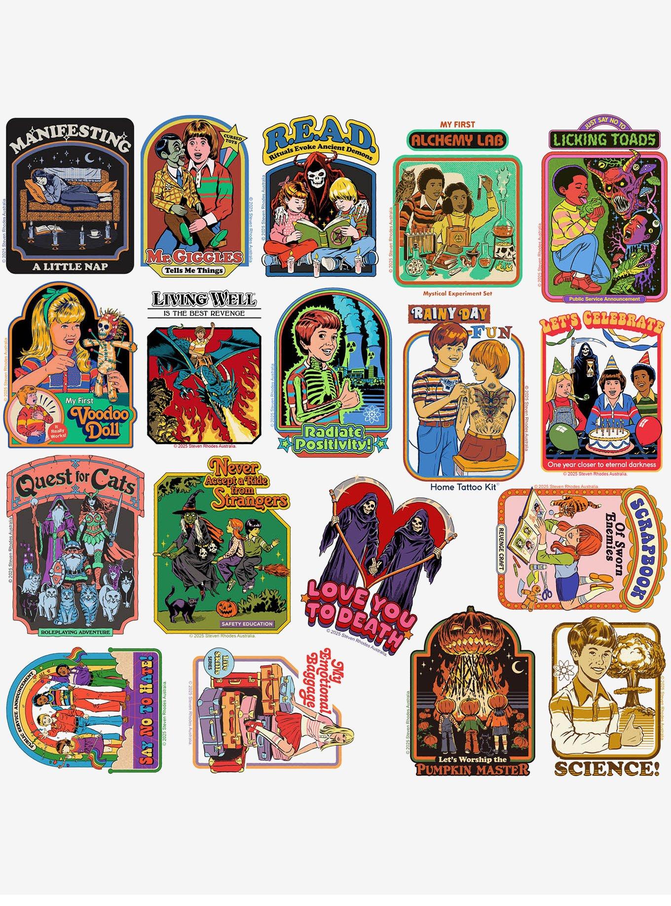 Steven Rhodes Twisted Humor 50ct Sticker Pack, , alternate