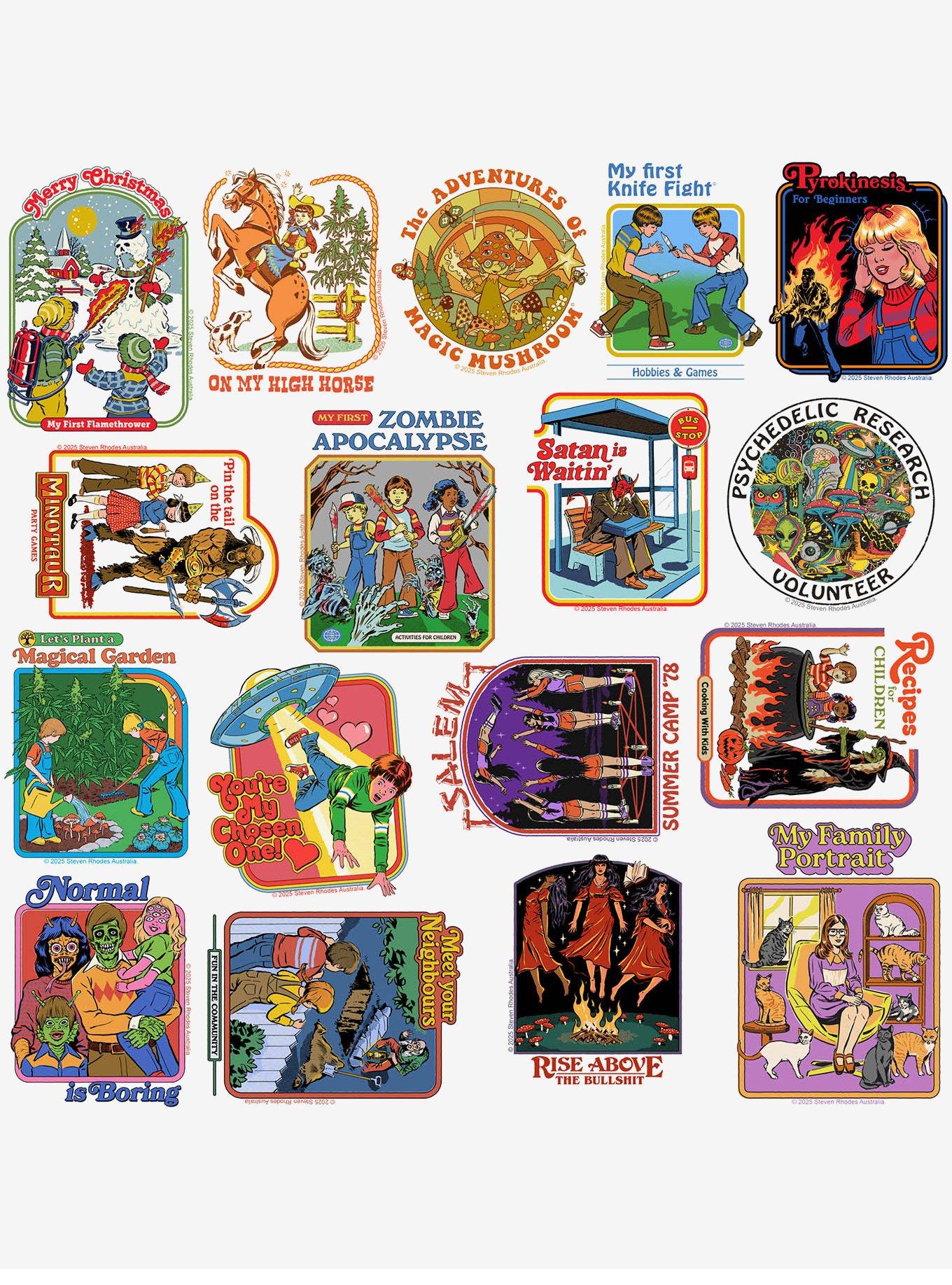Steven Rhodes Twisted Humor 50ct Sticker Pack, , alternate