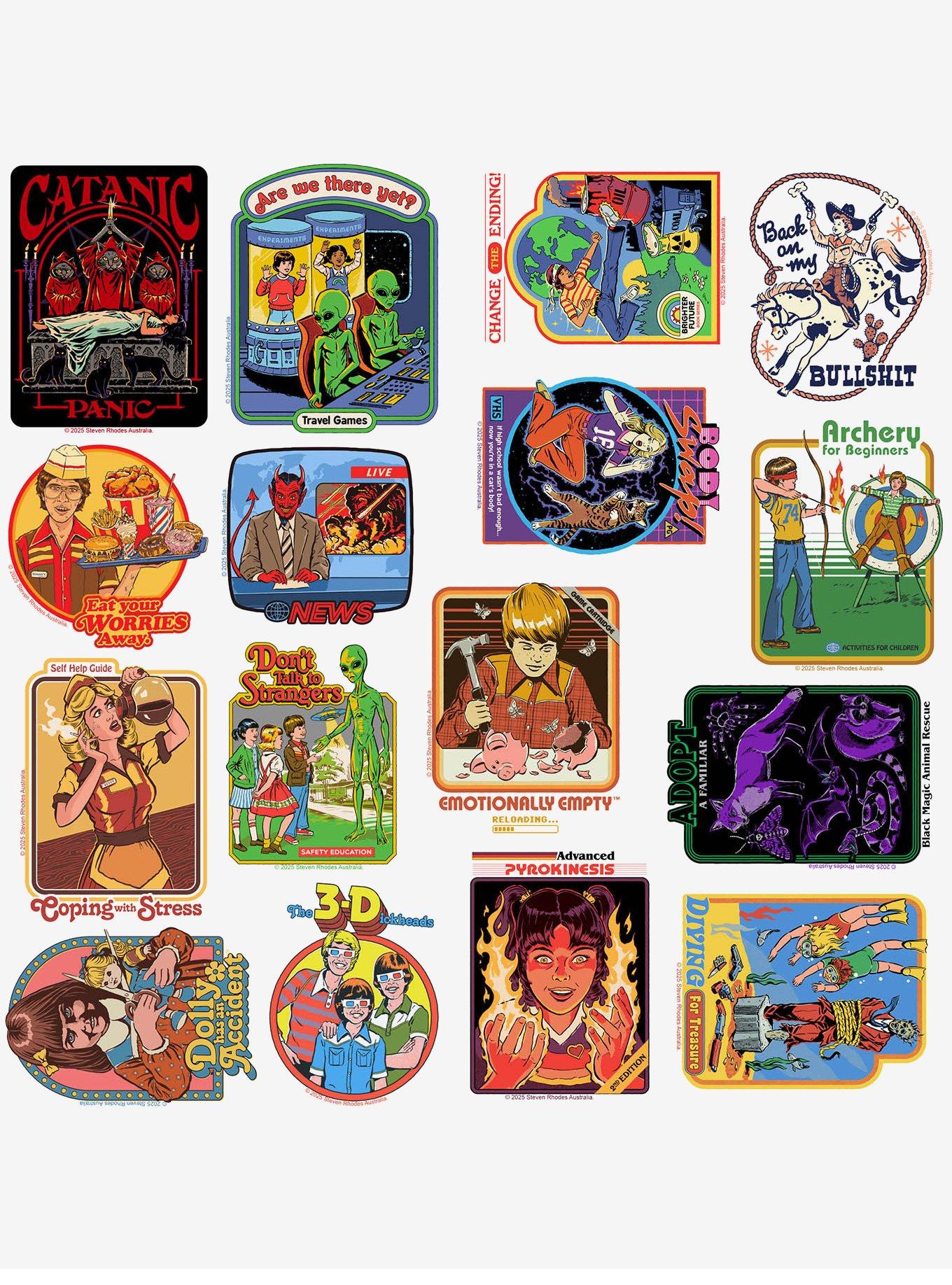 Steven Rhodes Dark Humor 50ct Sticker Pack