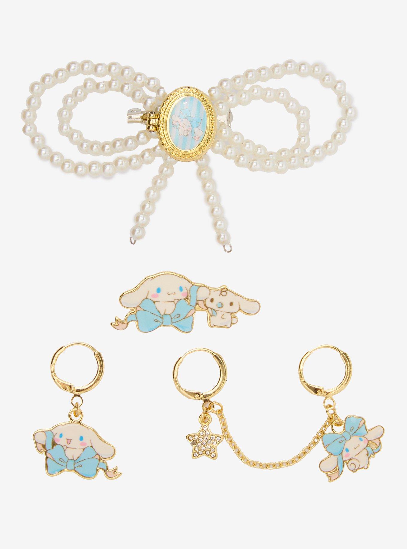 Sanrio Hello Kitty and Friends Cinnamoroll Pearl Bow Shoe Charm Set - BoxLunch Exclusive, , hi-res