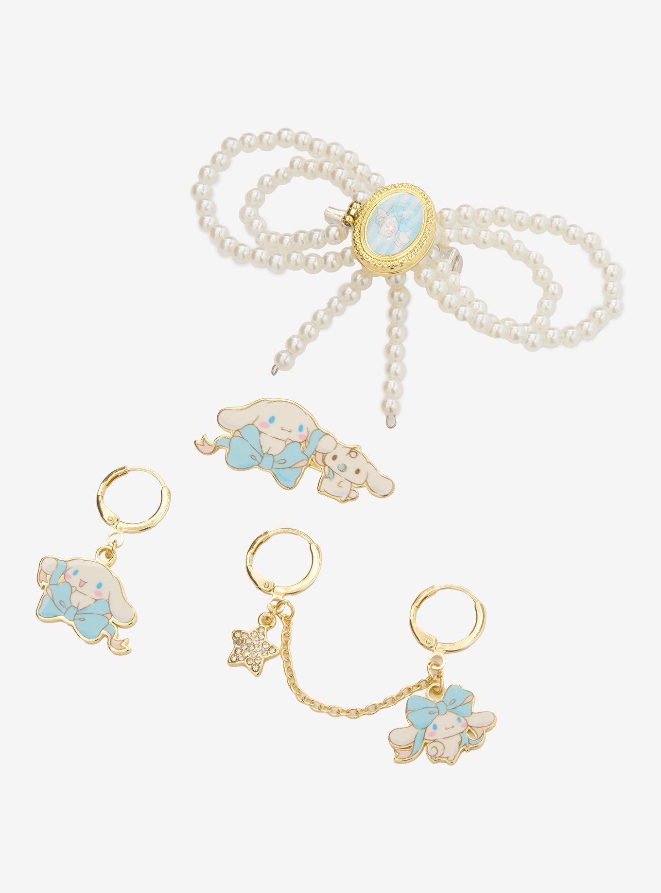 Sanrio Hello Kitty and Friends Cinnamoroll Pearl Bow Shoe Charm Set - BoxLunch Exclusive