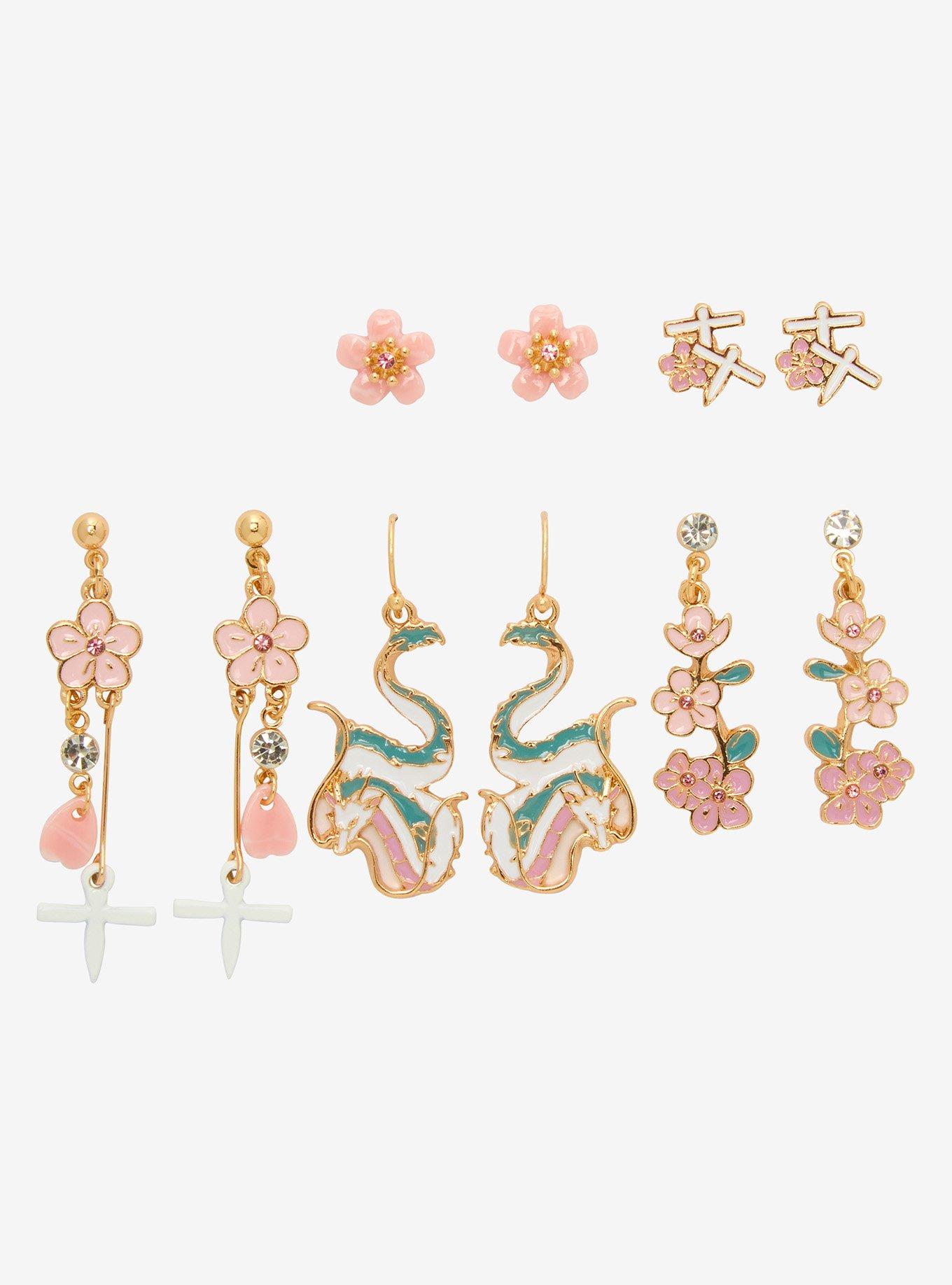 Studio Ghibli® Spirited Away Floral Dragon Haku Earring Set - BoxLunch Exclusive, , hi-res