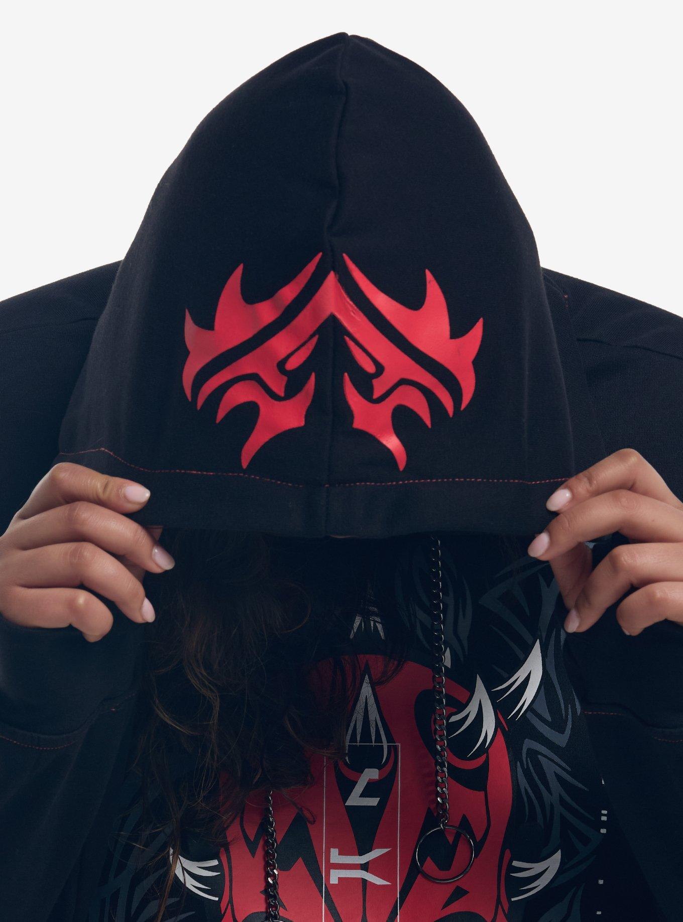 Her Universe Star Wars: Maul - Shadow Lord Portrait Girls Oversized Cold-Shoulder Hoodie Plus Size, MULTI, alternate