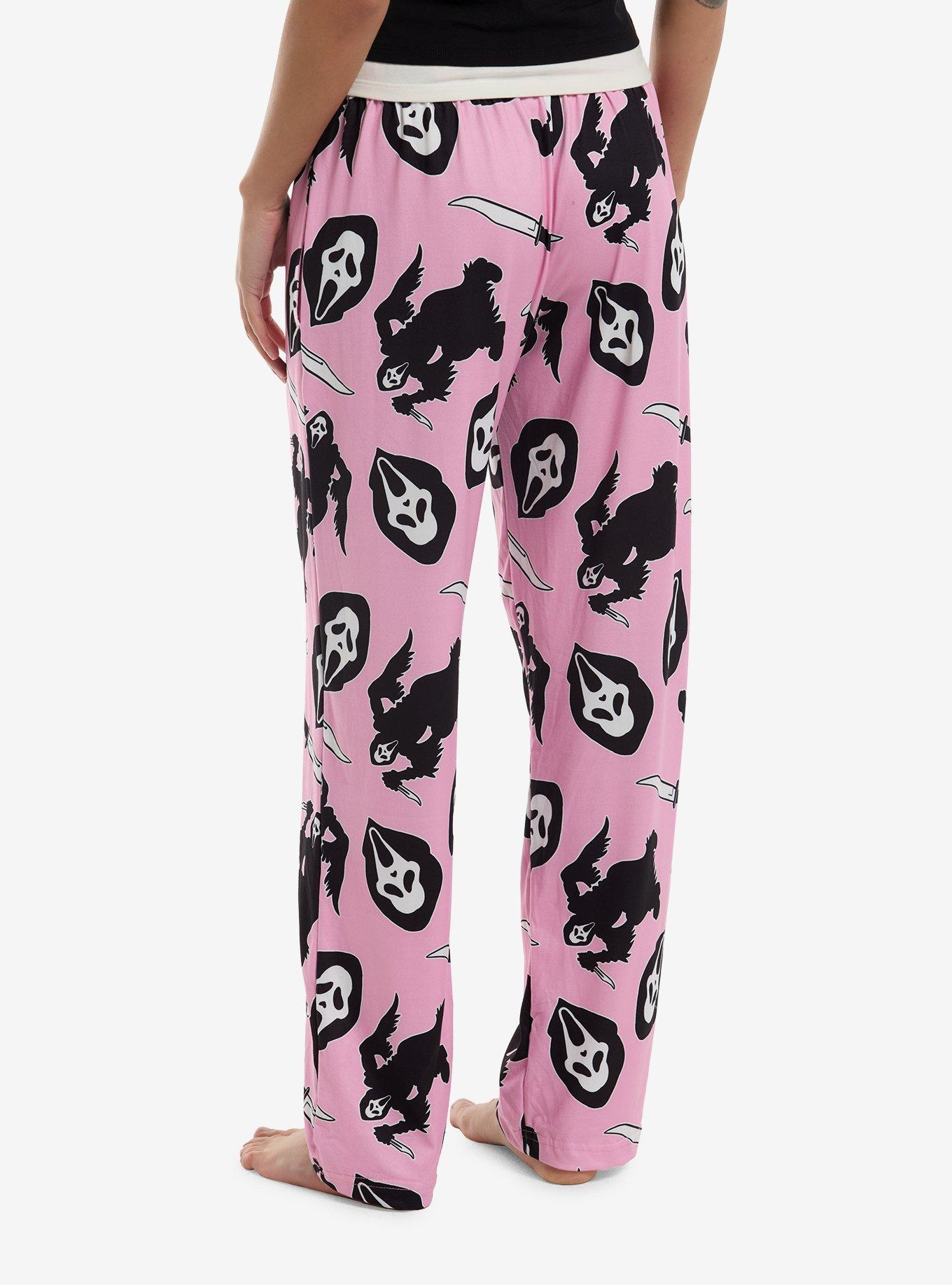 Ghost Face Pink Pajama Pants, , hi-res