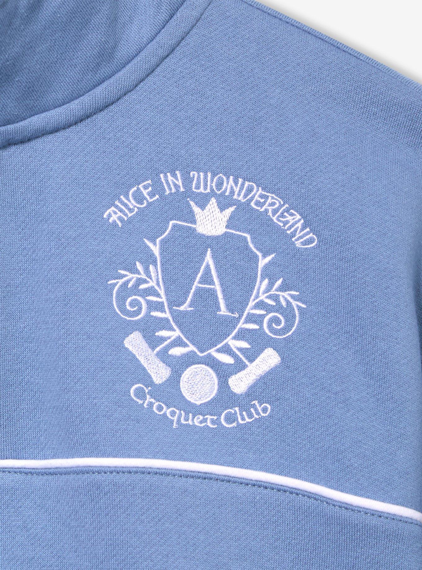 Disney Alice in Wonderland Croquet Club Women's Cropped Quarter Zip &mdash; BoxLunch Exclusive, STONE, alternate