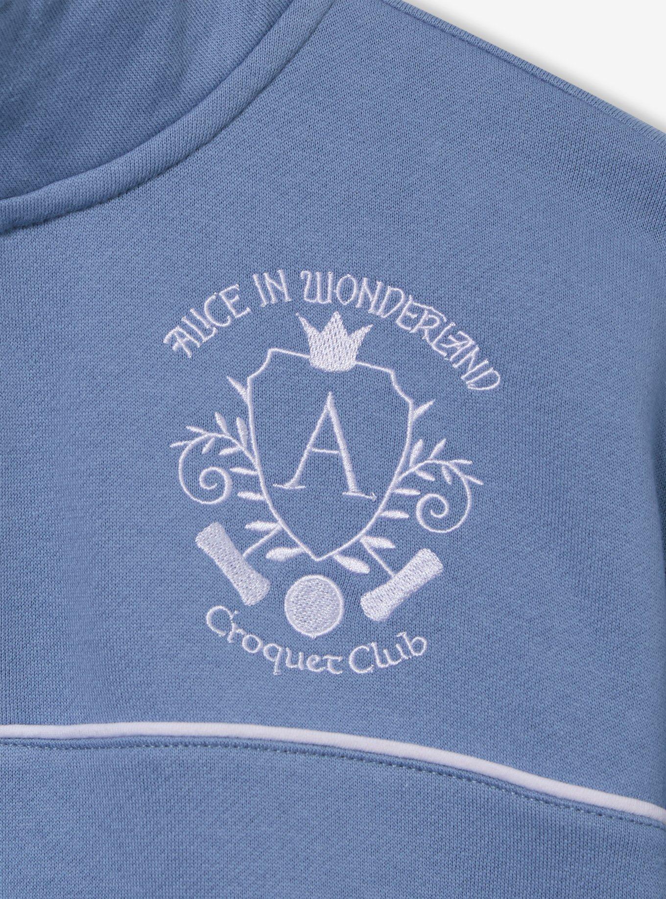 Disney Alice in Wonderland Croquet Club Women's Plus Size Cropped Quarter Zip &mdash; BoxLunch Exclusive, STONE, alternate