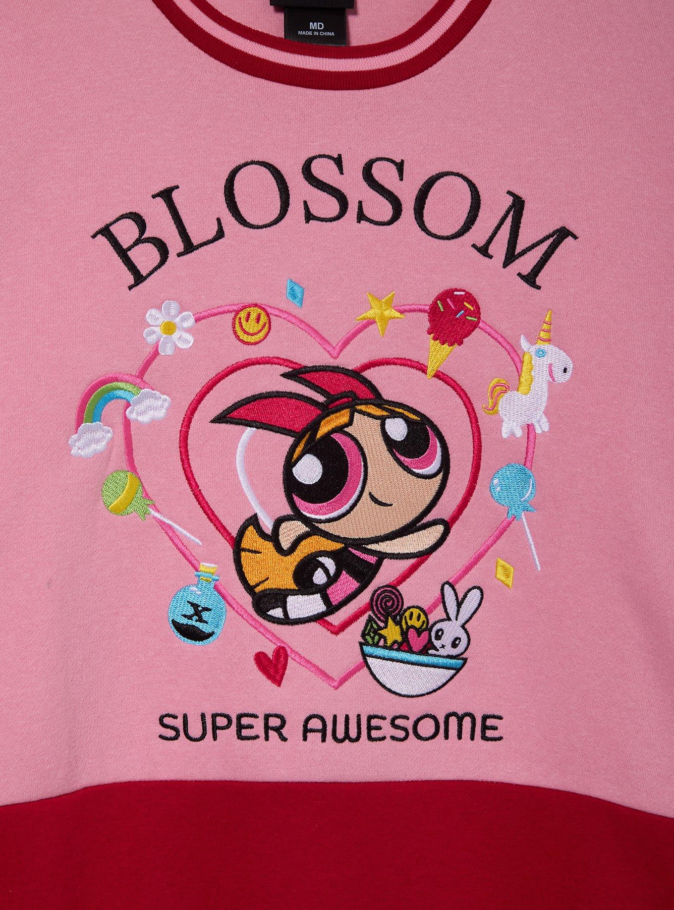 The Powerpuff Girls Blossom Panel Crewneck &mdash; BoxLunch Exclusive, RED, alternate