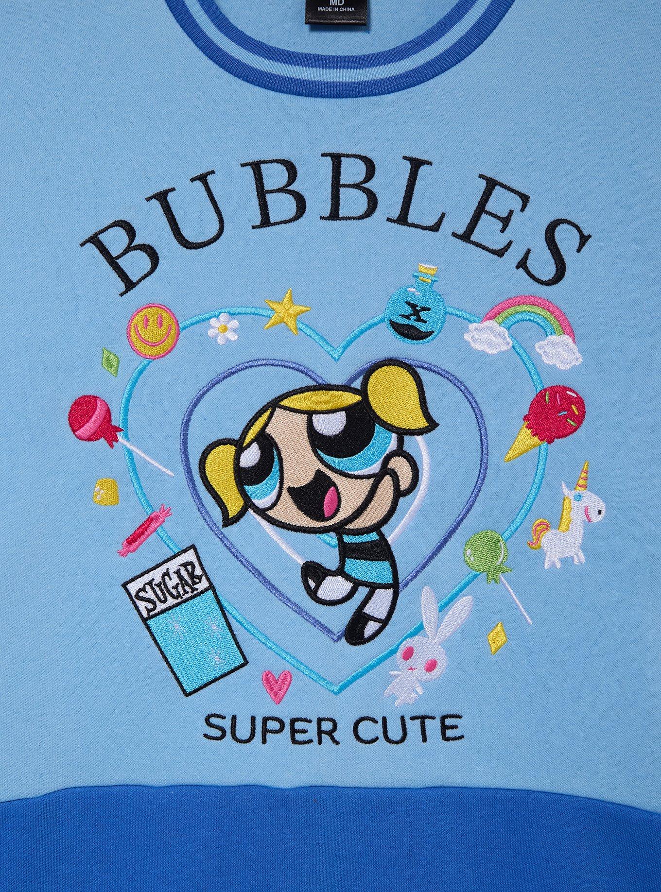 The Powerpuff Girls Bubbles Panel Crewneck &mdash; BoxLunch Exclusive, BLUE, alternate