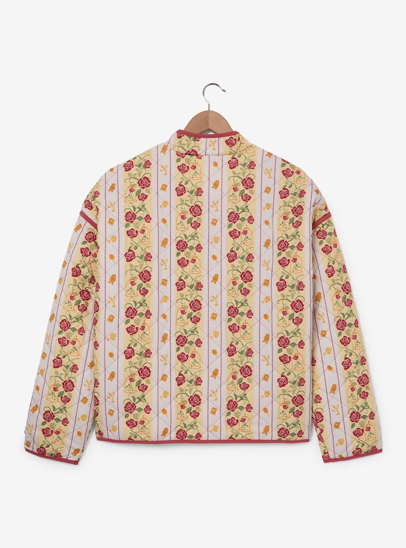 Disney Beauty and the Beast Belle Roses Women's Plus Size Quilted Jacket - BoxLunch Exclusive, , hi-res