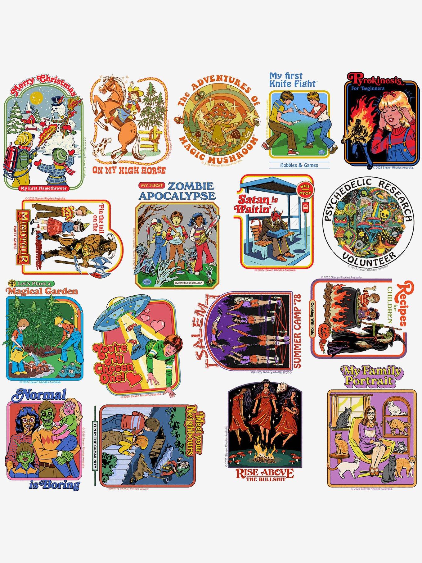 Steven Rhodes Twisted Humor 50ct Sticker Pack, , alternate