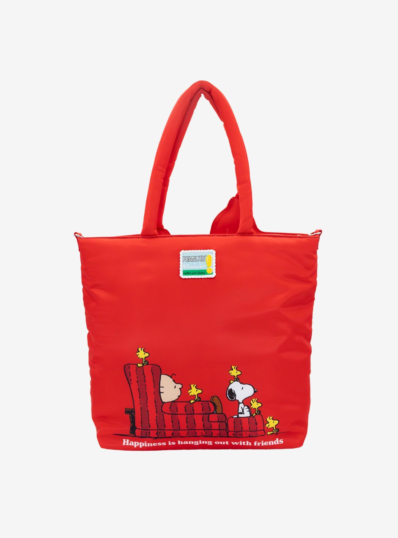Whatever! Makes You Happy Peanuts Snoopy Doghouse Padded Tote Bag, , alternate