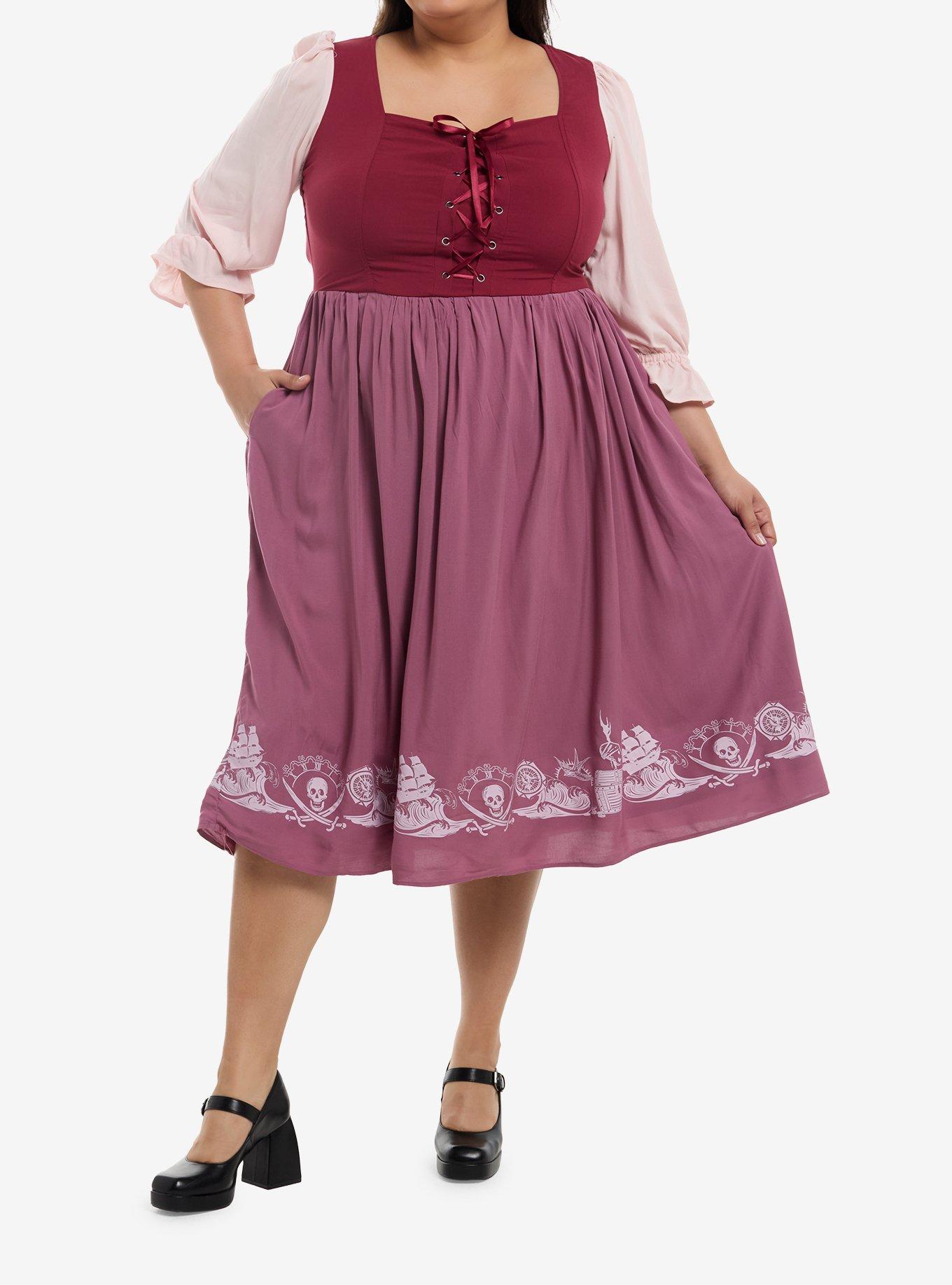 Her Universe Disney Pirates Of The Caribbean Lace-Up Dress Plus Size, , hi-res